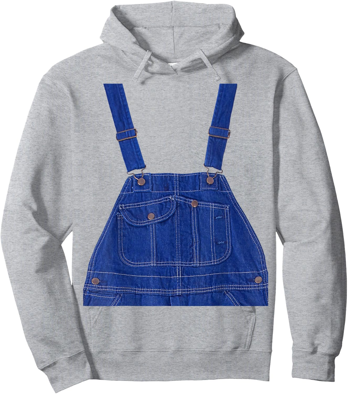 Party Costume - Blue Color Overall Printed On A Yellow Color Hoodie - Hoodie | Ash