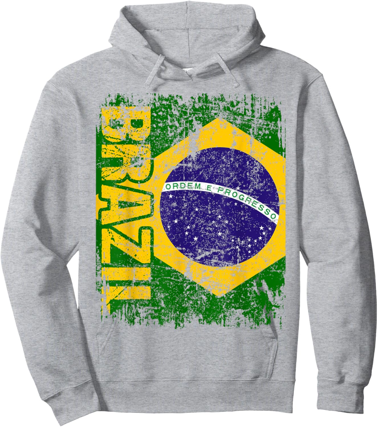 BRAZIL BRASIL Flag Vintage Distressed BRAZIL Hoodie - Hoodie | Ash