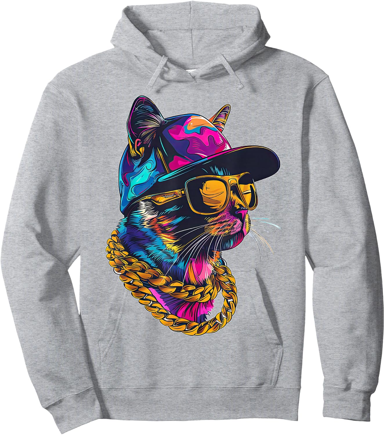 Cool Hip Hop Cat Urban Streetwear B-Boy Graffiti Hoodie - Hoodie | Ash