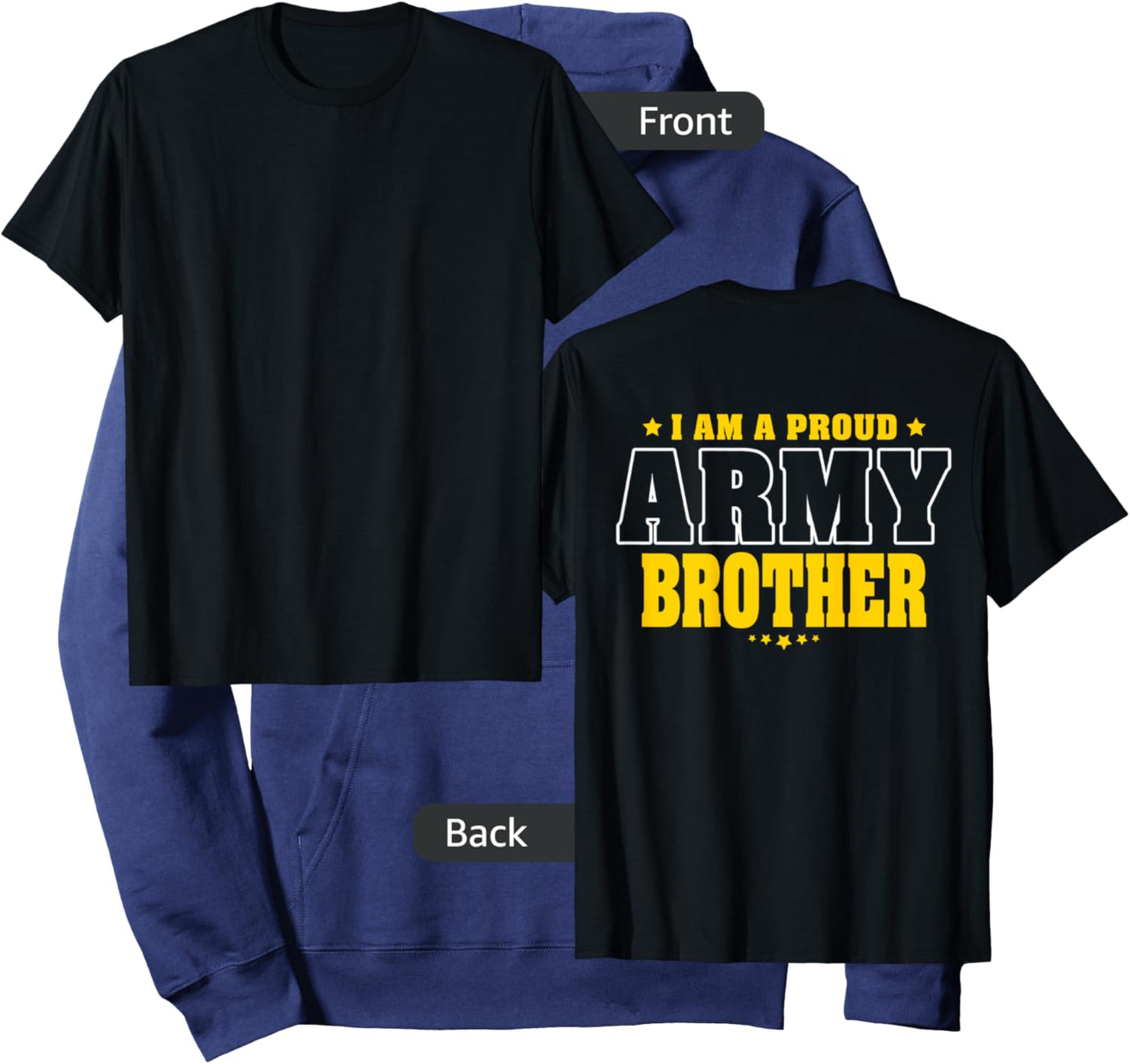 I Am A Proud Army Brother Patriotic Pride Military Sibling Hoodie - Hoodie | Navy