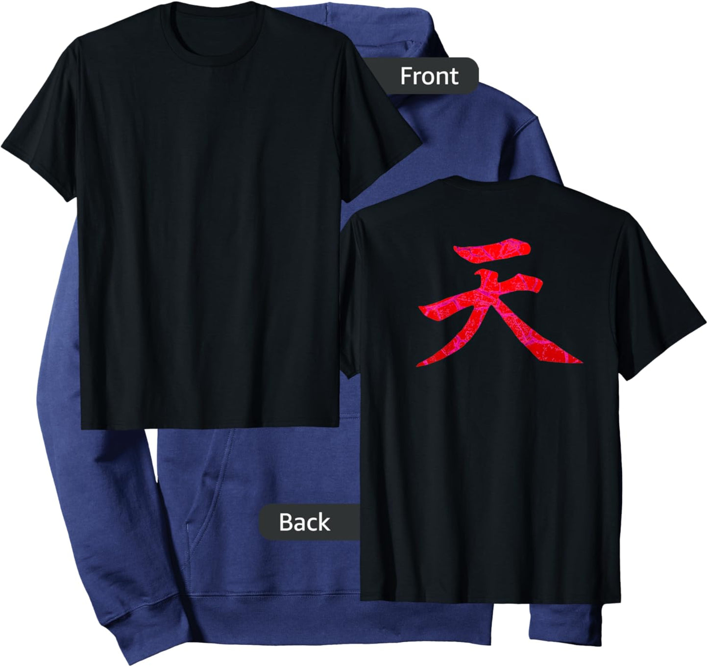 Heaven Kanji Raging Demon Japanese Hoodie - Hoodie | Navy