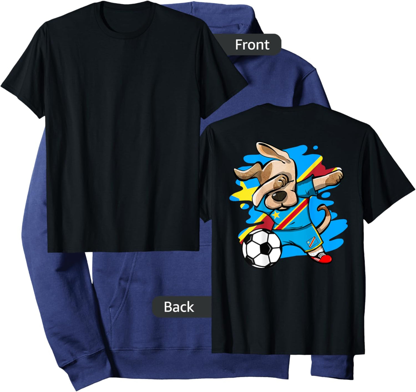 Dabbing Dog DR Congo Soccer Fans Jersey Congolese Football Hoodie - Hoodie | Navy