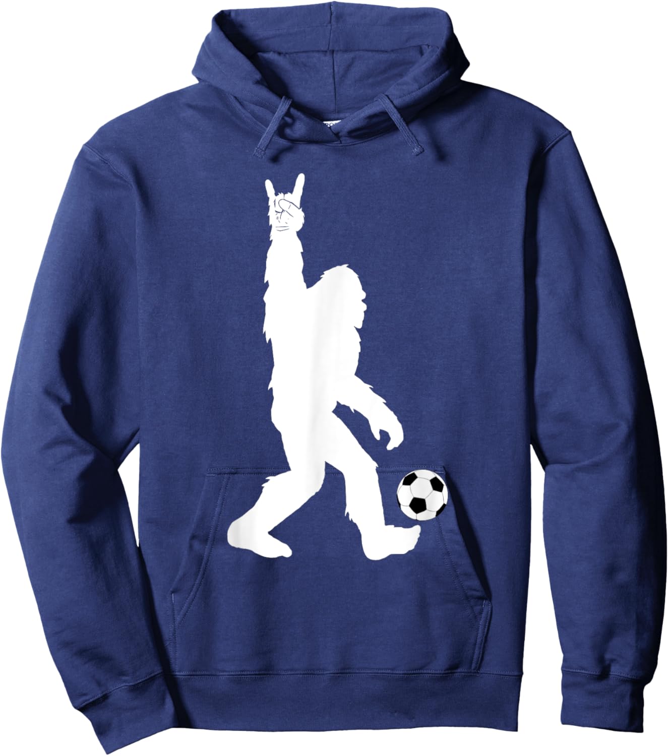 Funny Soccer Bigfoot Rock On for Sasquatch Soccer Players Hoodie - Hoodie | Navy