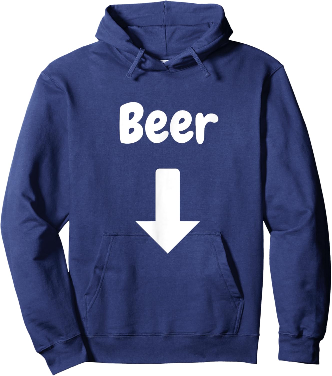 Beer with arrow pointing belly Hoodie - Hoodie | Navy