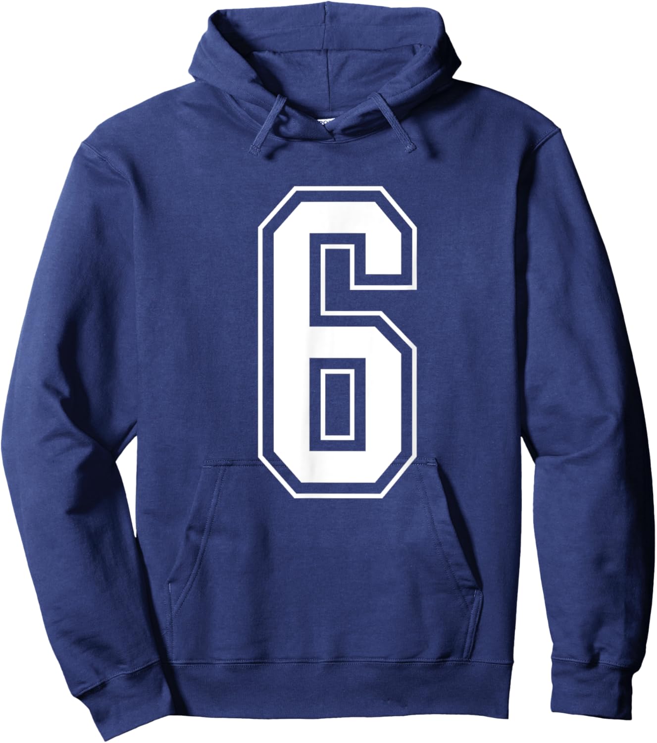 Varsity Jersey Number 6 Hoodie - Hoodie | Navy