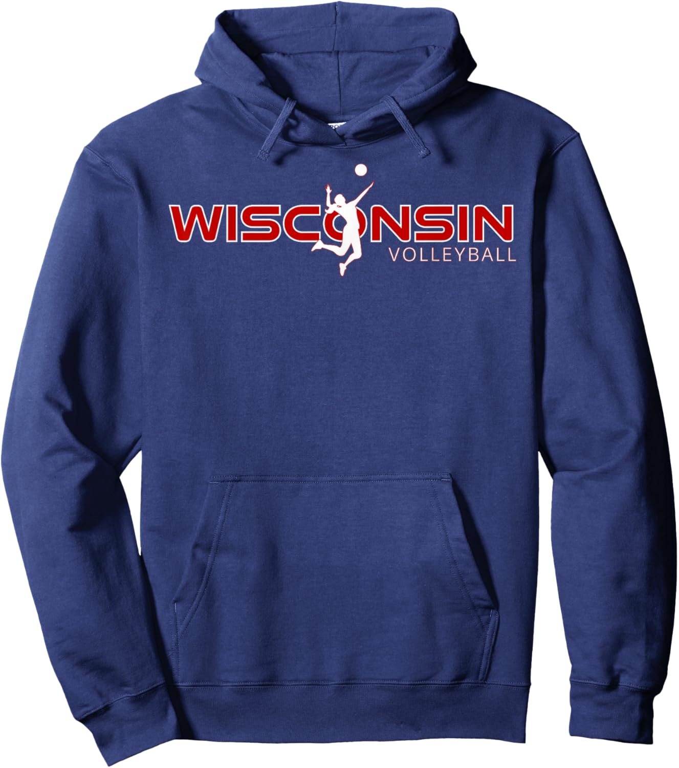 WI Court Game The Badger State Souvenir Wisconsin Volleyball Hoodie - Hoodie | Navy