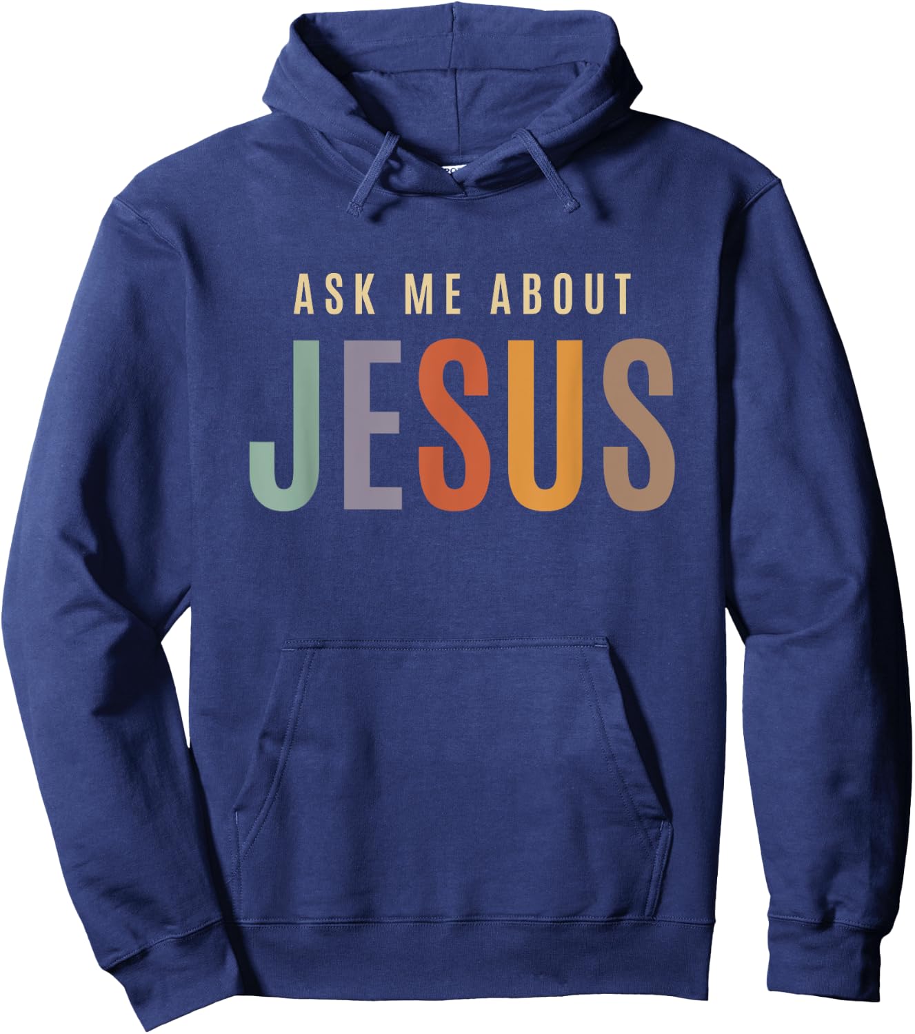 Ask Me About Jesus Christian Bible Verse Hoodie - Hoodie | Navy