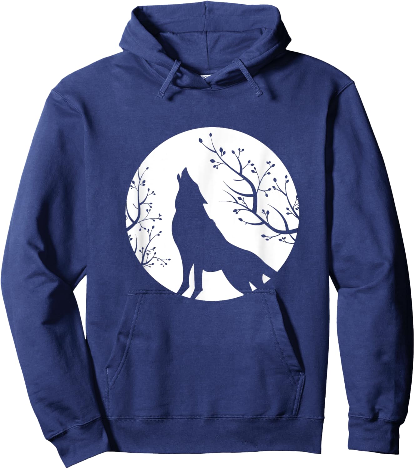 Wolf animal moon flowers animal motif wolf Hoodie - Hoodie | Navy