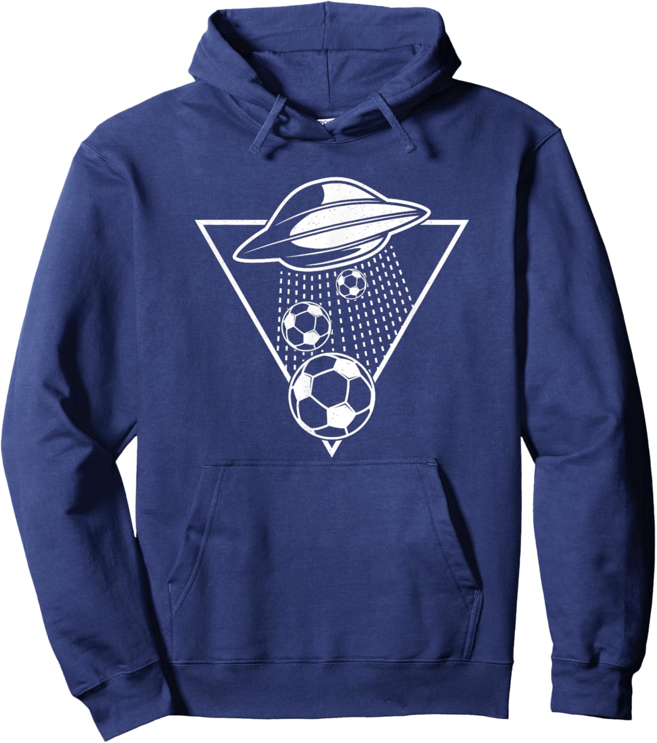 Football UFO Funny Soccer Ball Abduction Hoodie - Hoodie | Navy