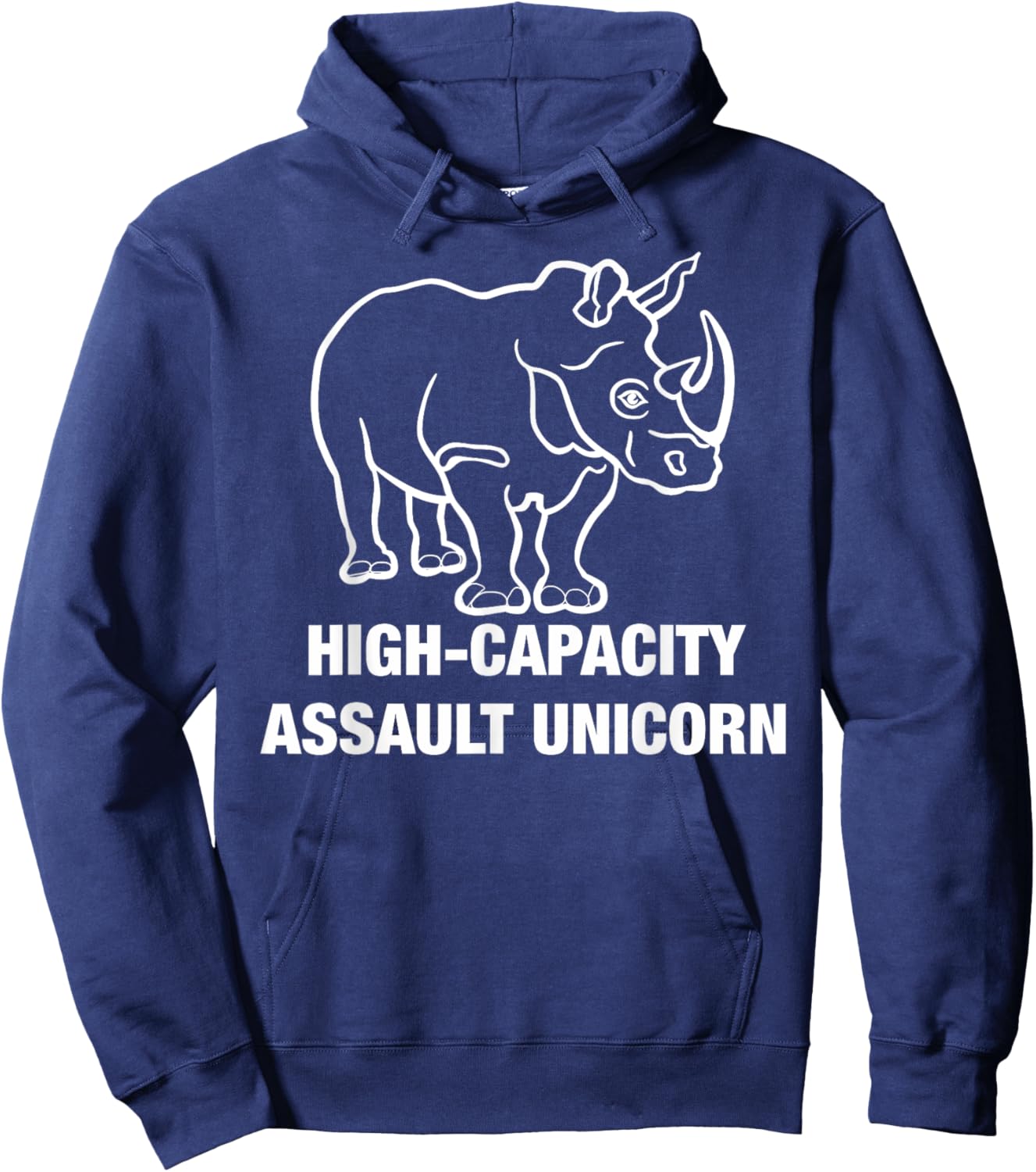 Funny Unicorn Military High Capacity Assault Rhino Horn Hoodie - Hoodie | Navy