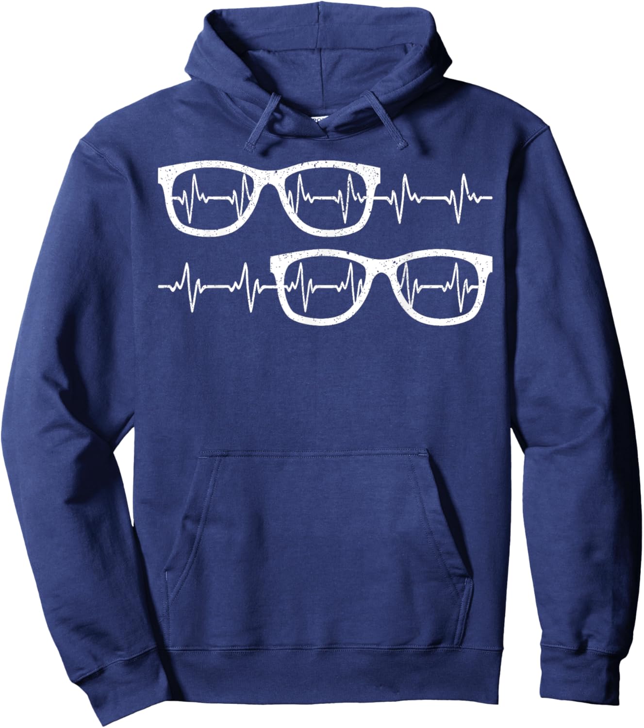 Eyeglass Heartbeat Optician Eye Doctor Ophthalmology Hoodie - Hoodie | Navy