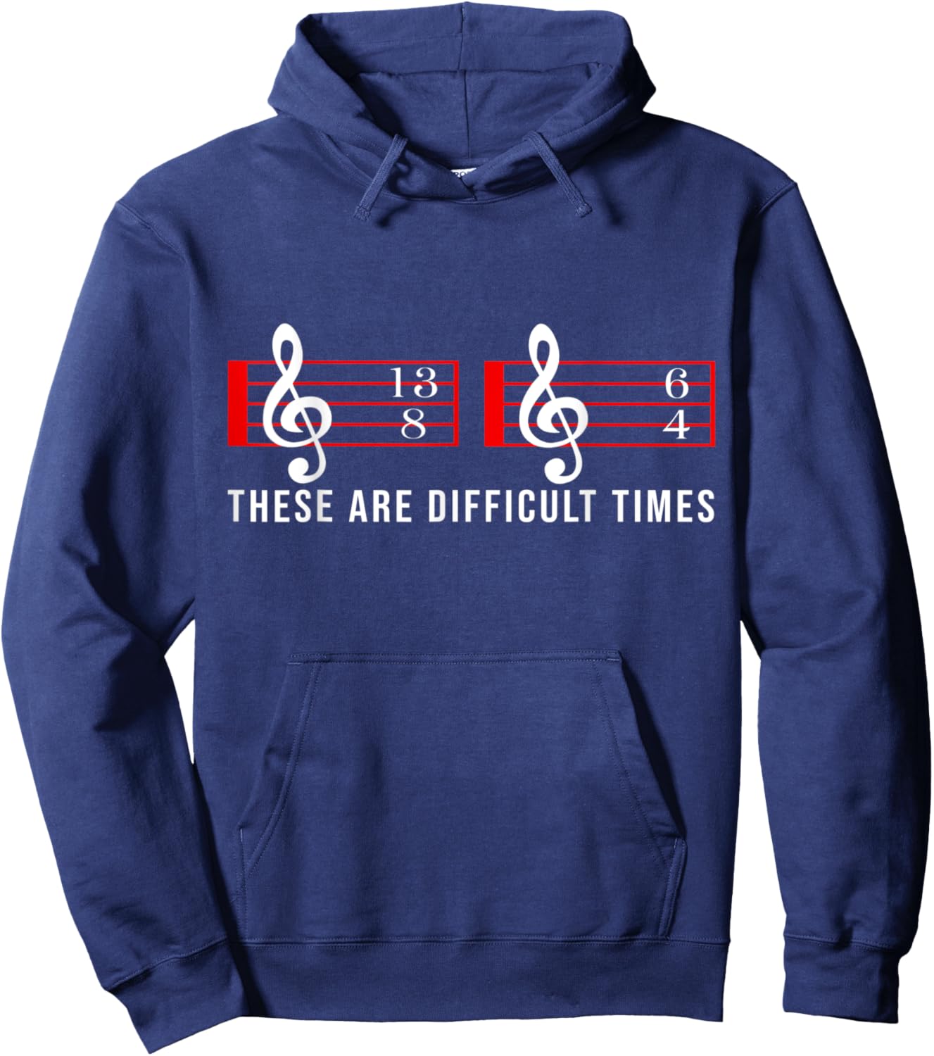 These Are Difficult Times Music Note Choire Hoodie - Hoodie | Navy