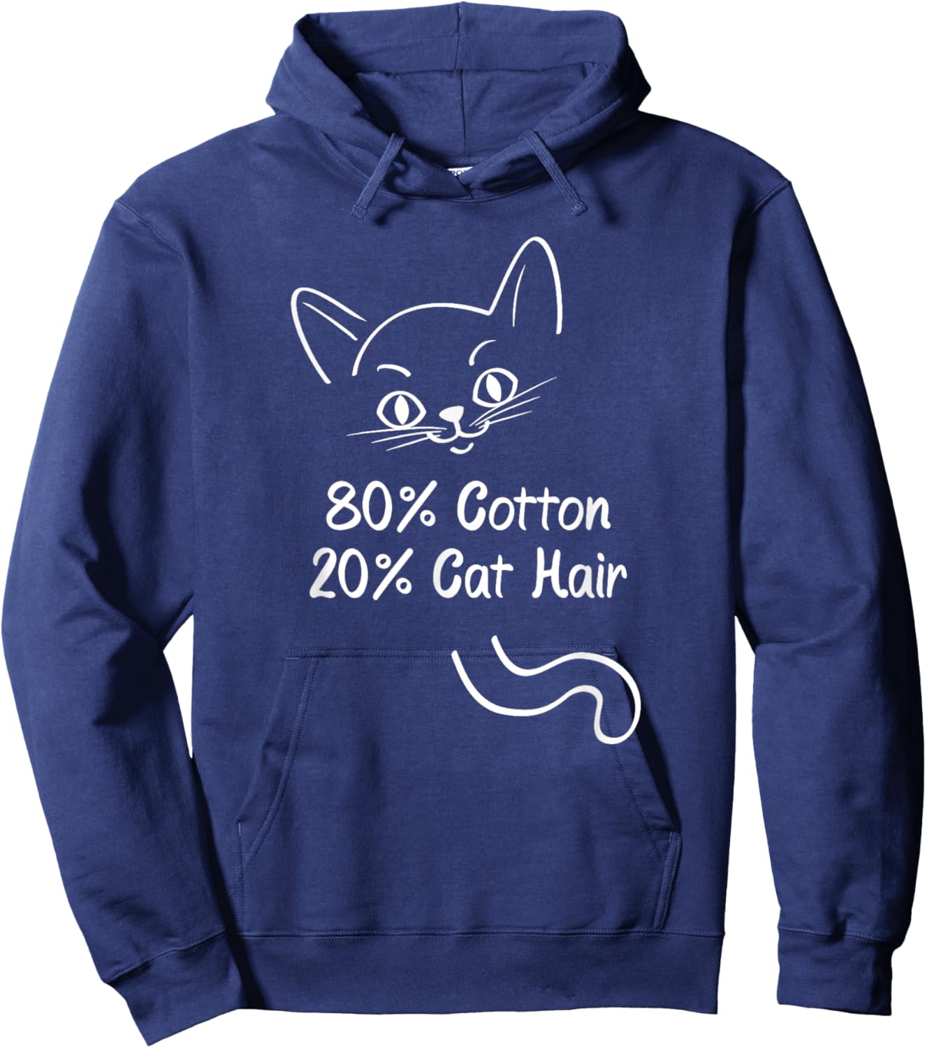 Cats 80% Cotton 20% Cat Hair Men Women Hoodie - Hoodie | Navy