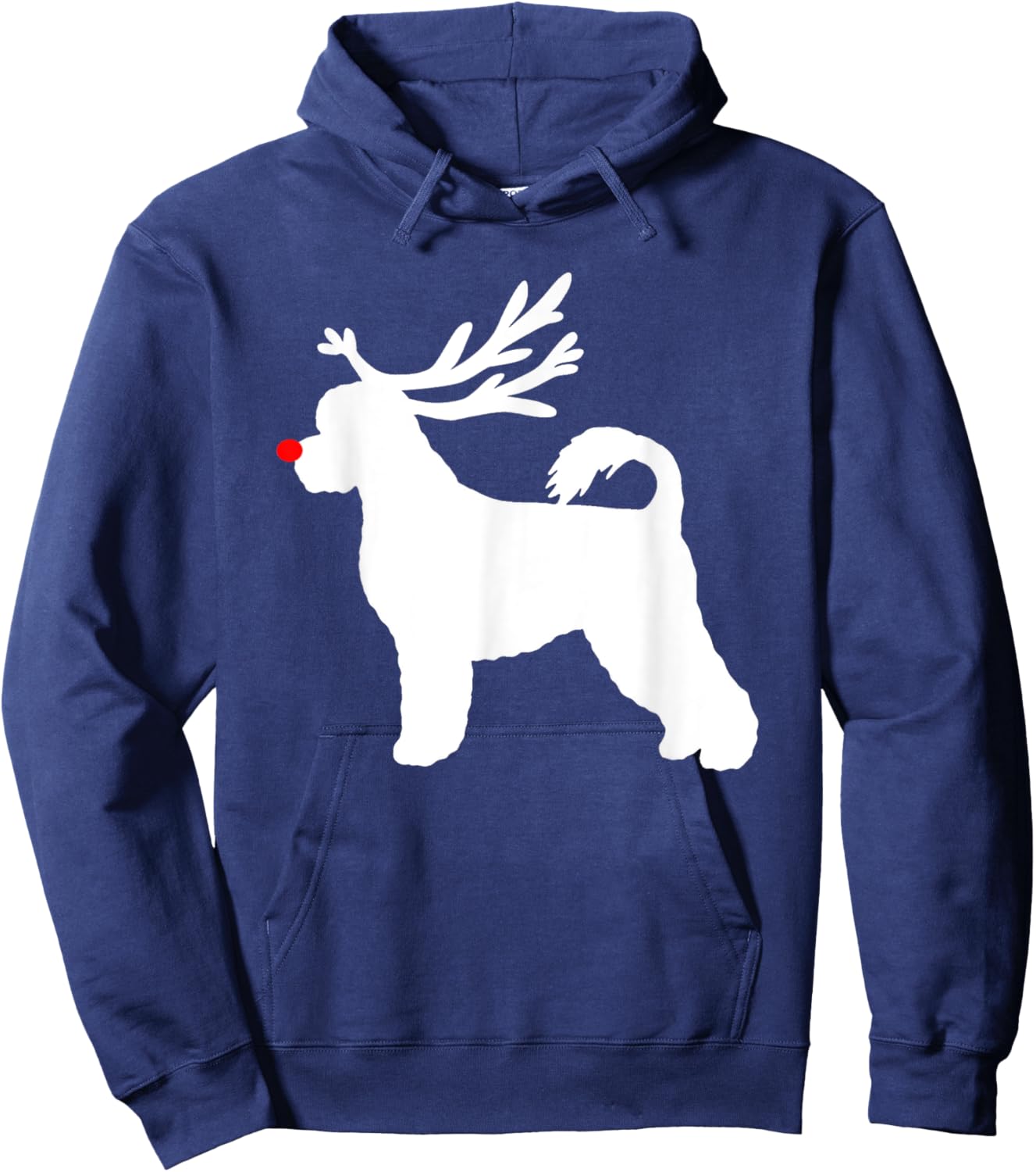 Funny Portuguese Water Dog Christmas Reindeer Antlers Xmas Hoodie - Hoodie | Navy