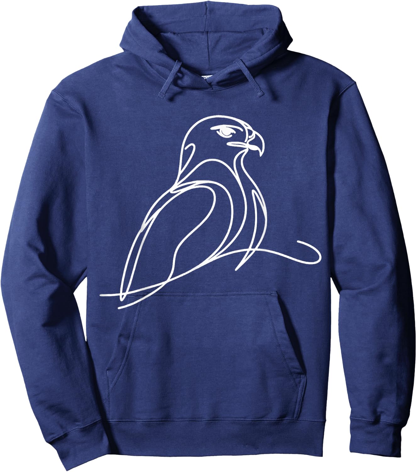 Line Art Bird & Ornithologist Harris'S Hawk Hoodie - Hoodie | Navy