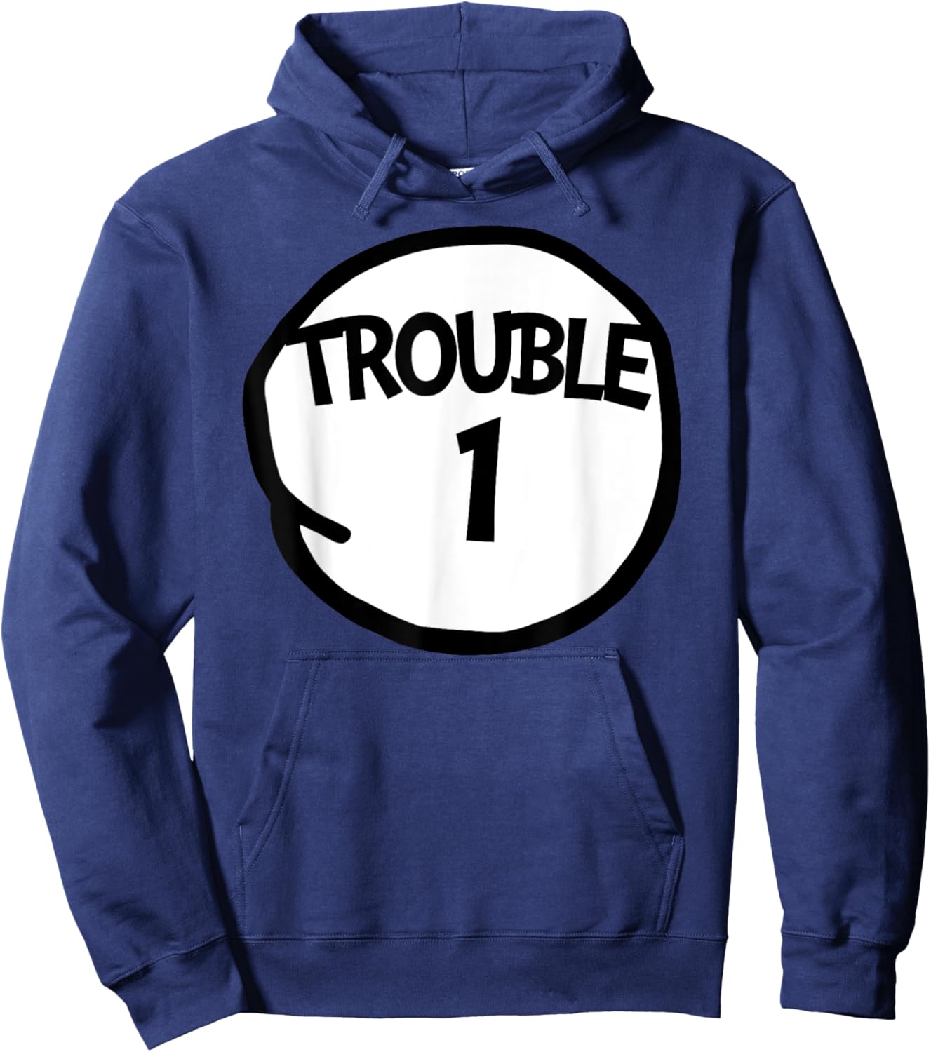 Trouble 1 Funny Trouble One Group Hoodie - Hoodie | Navy