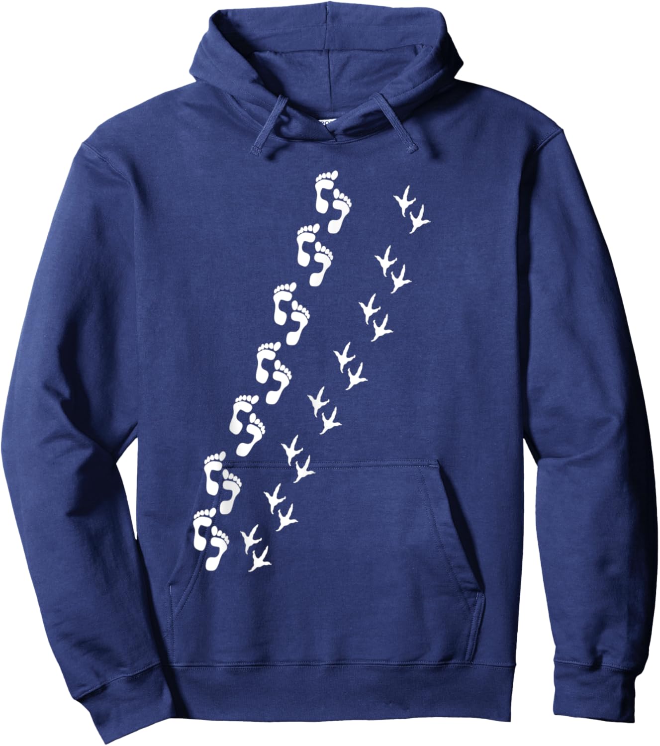 Farm Bird Chicken Footprint Human Footprint Human Chicken Hoodie - Hoodie | Navy