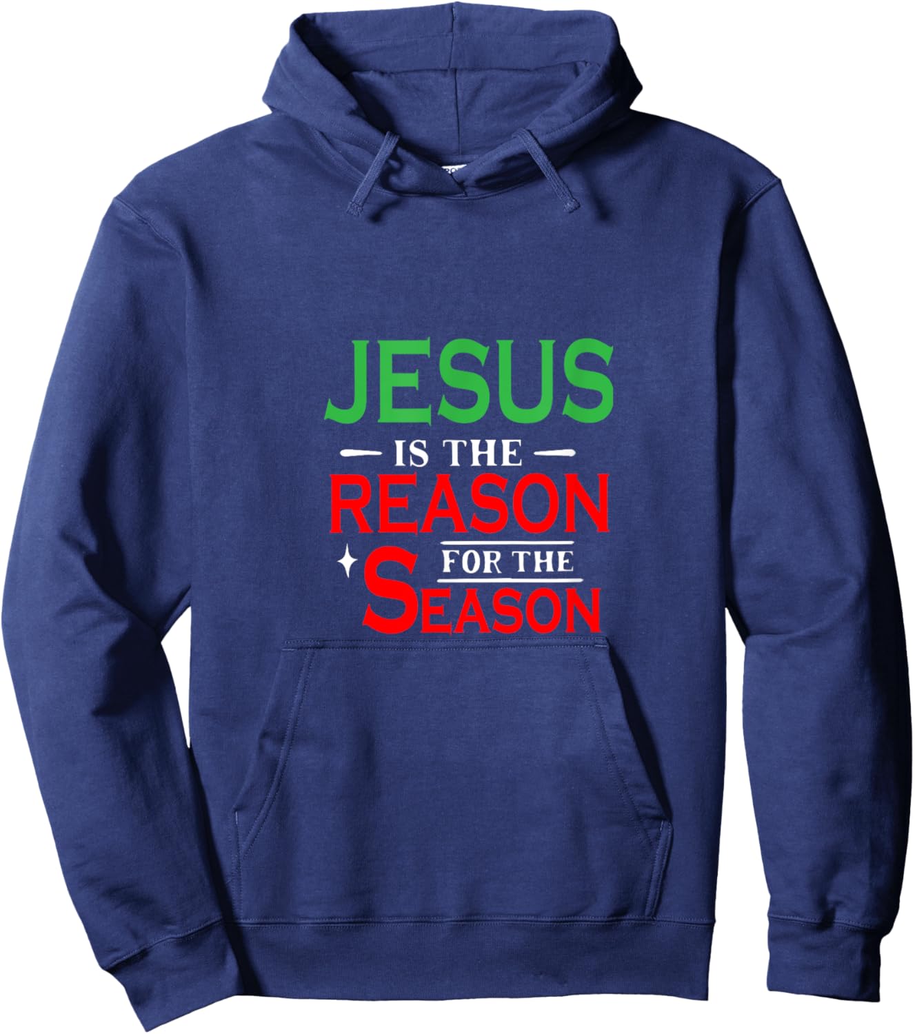 Jesus Is the Reason for the Season Christian Black X-Small Short Sleeve Regular Fit Modern Christian Hoodie - Hoodie | Navy