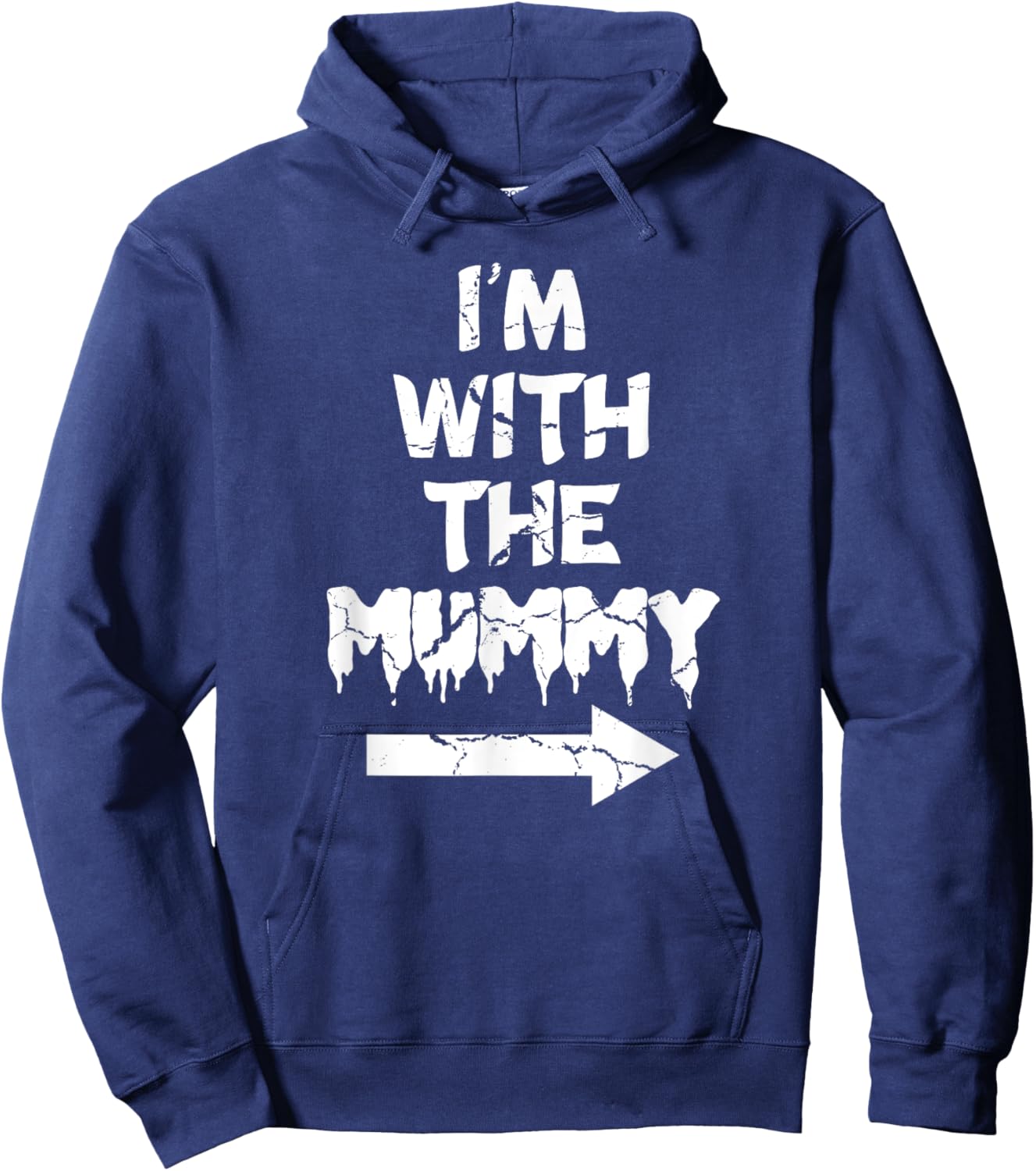 I'm With Mummy Halloween Lazy Mummified Monster Lover Hoodie - Hoodie | Navy