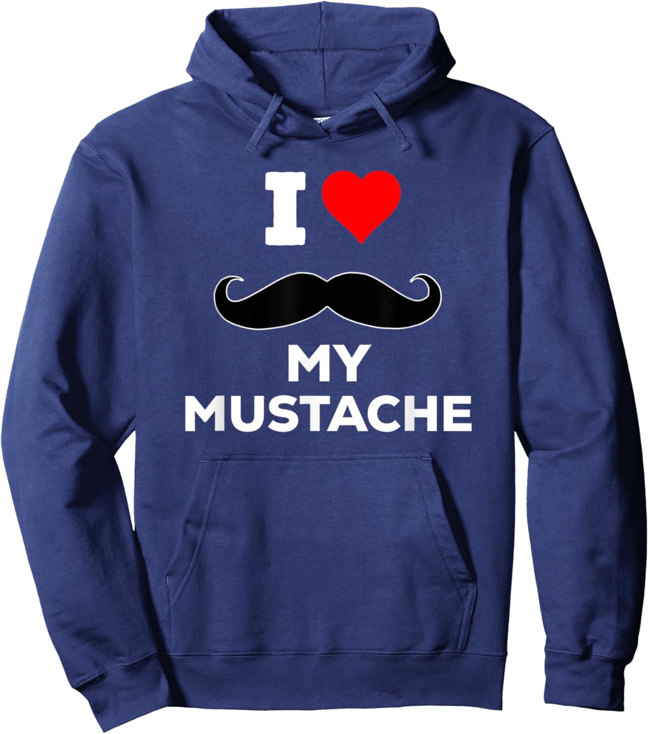 Funny Cute I Heart Love My Mustache Hoodie - Hoodie | Navy