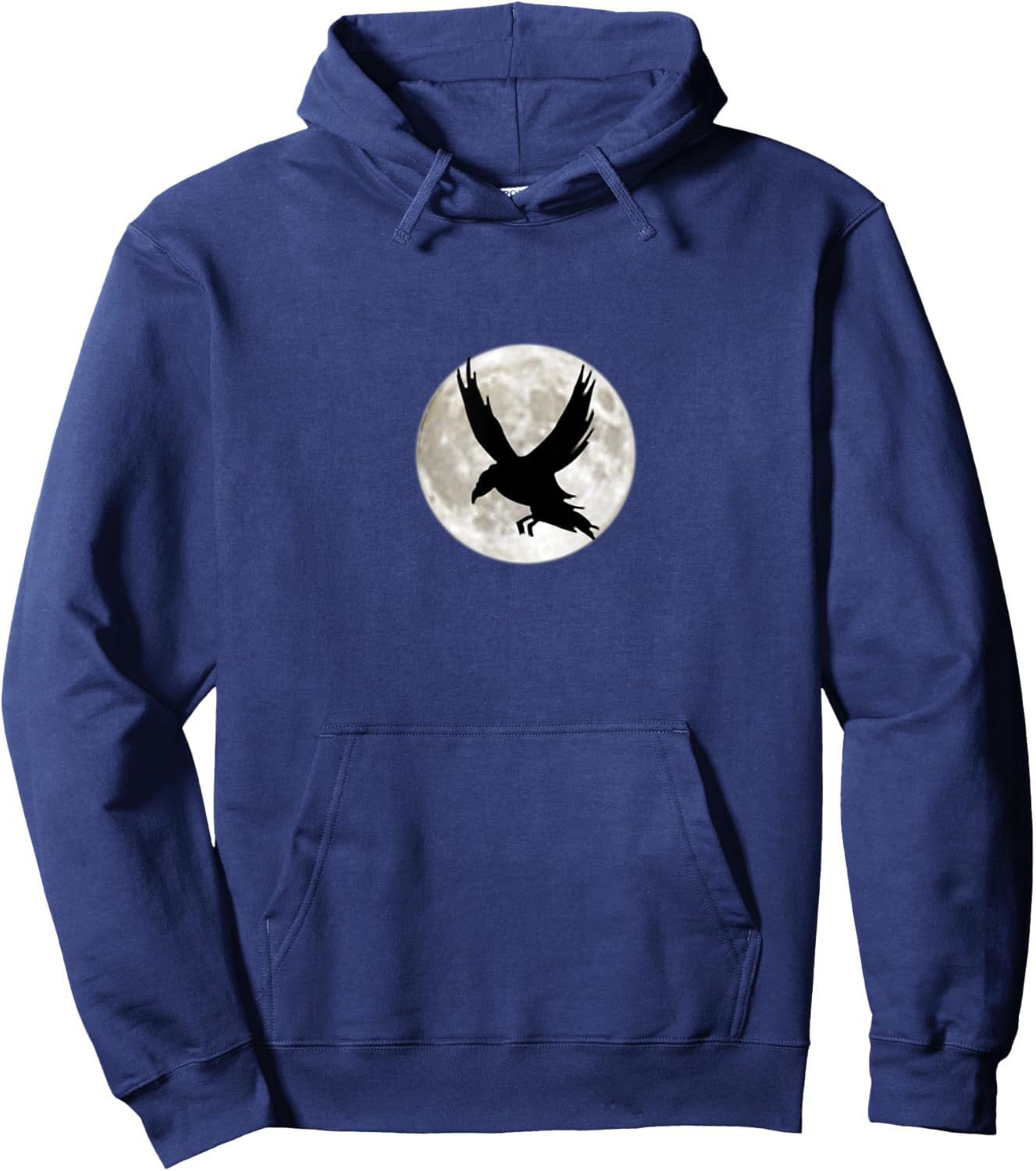 Eagle in front of Moon Bird Hawk Night Hoodie - Hoodie | Navy