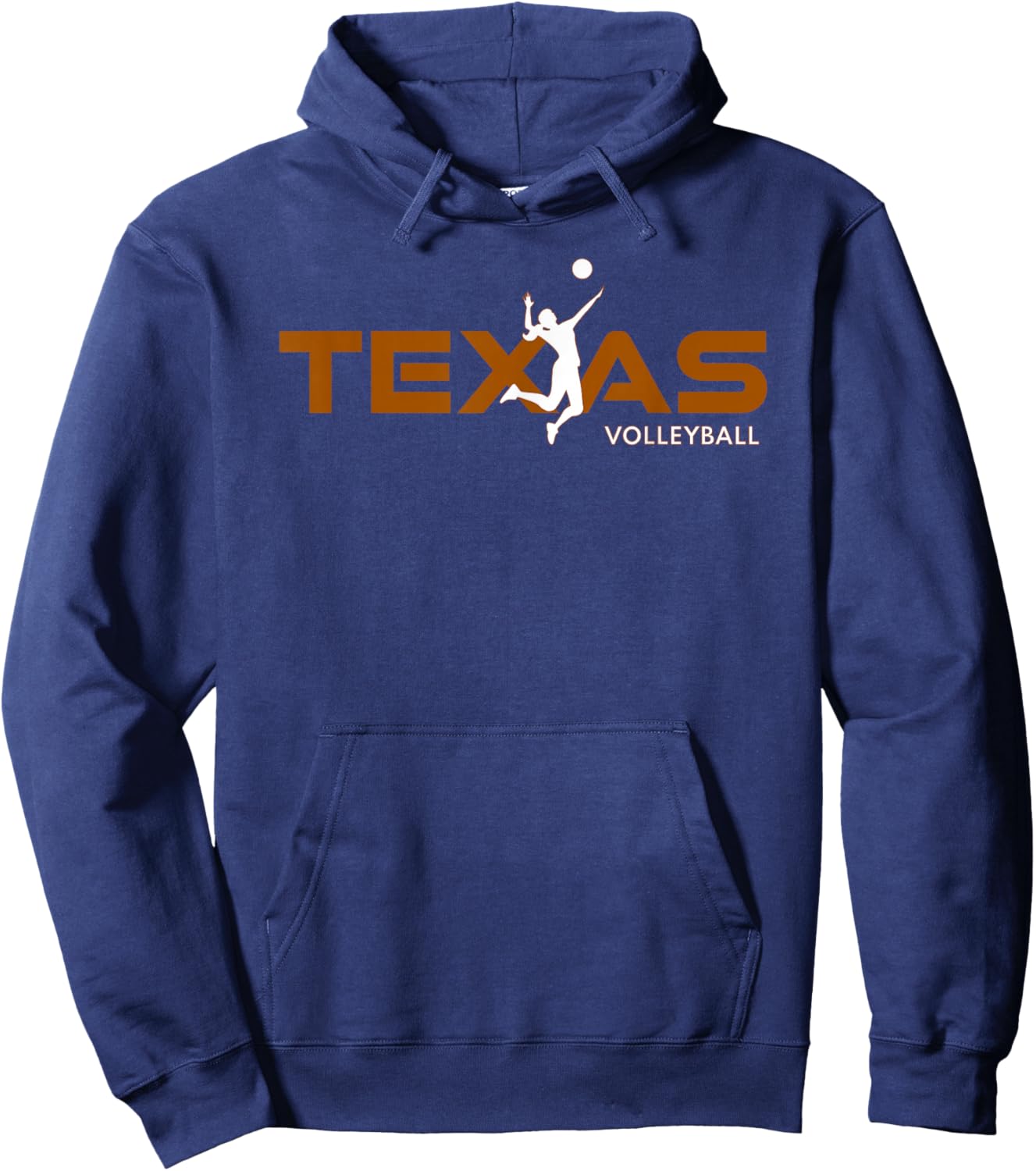 Sport Fan Tex The Lone Star State of Texas Volleyball Hoodie - Hoodie | Navy