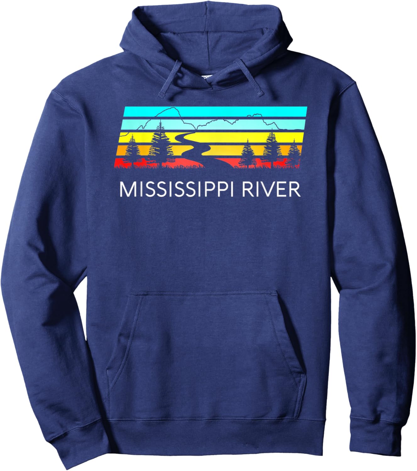 Mississippi River Retro Vintage Delta Louisiana Lake Itasca Hoodie - Hoodie | Navy
