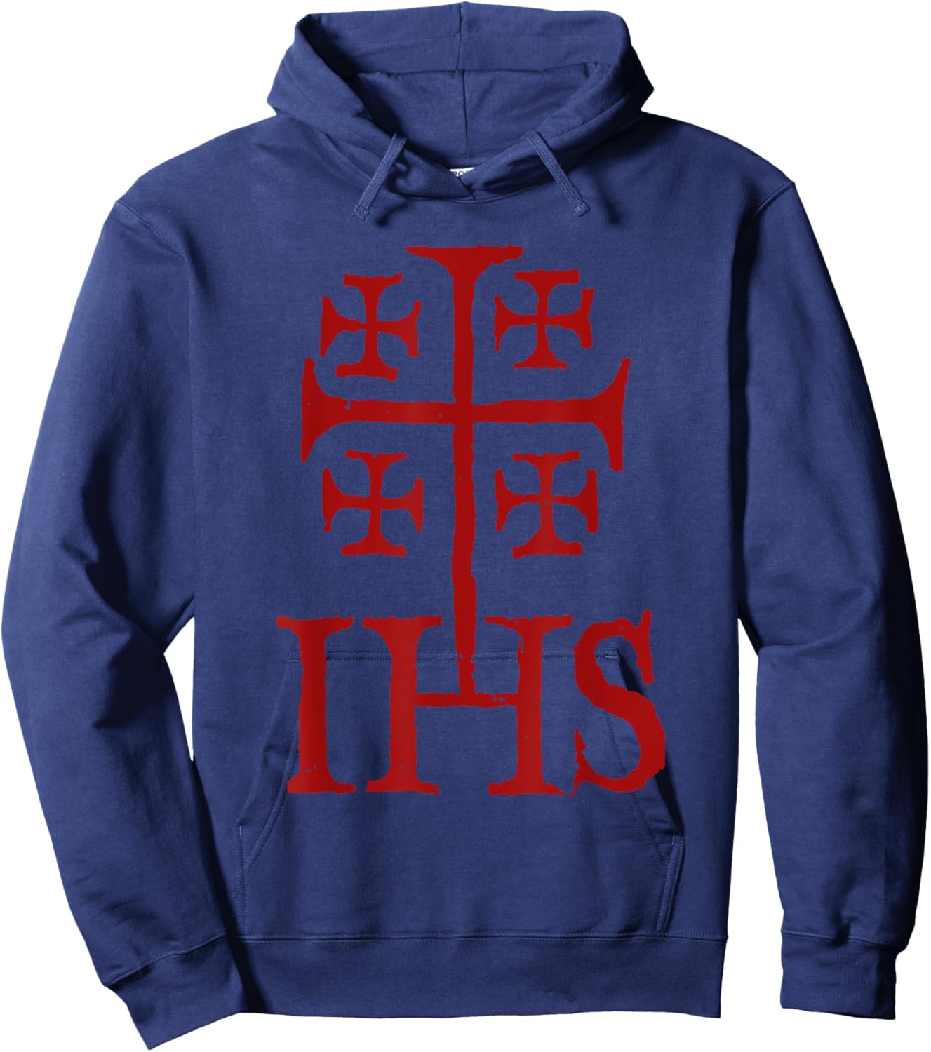 Medieval Crusaders Jerusalem Cross IHS Knights Templar Hoodie - Hoodie | Navy