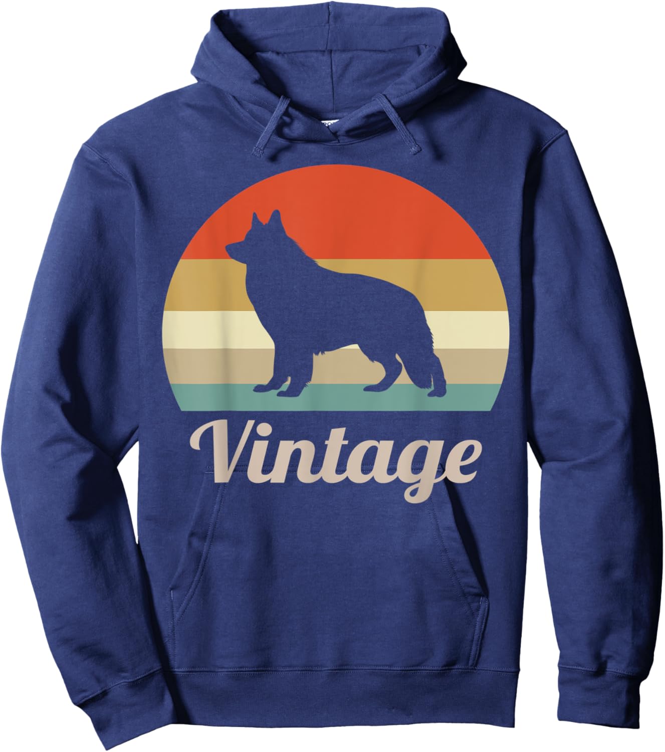 White Swiss Shepherd Dog Lover Vintage Retro Style Men Women Kids Hoodie - Hoodie | Navy