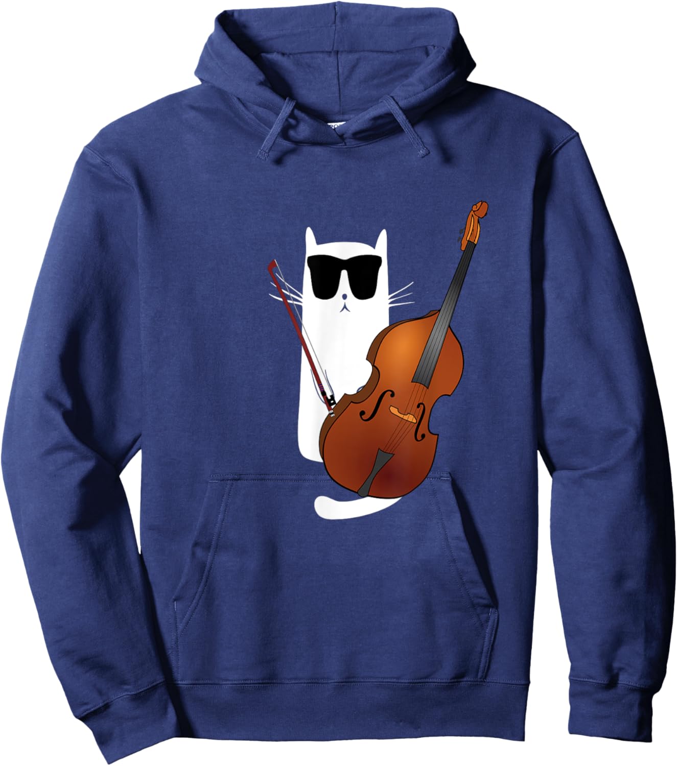 Funny Cat Wearing Sunglasses Playing Viola Hoodie - Hoodie | Navy