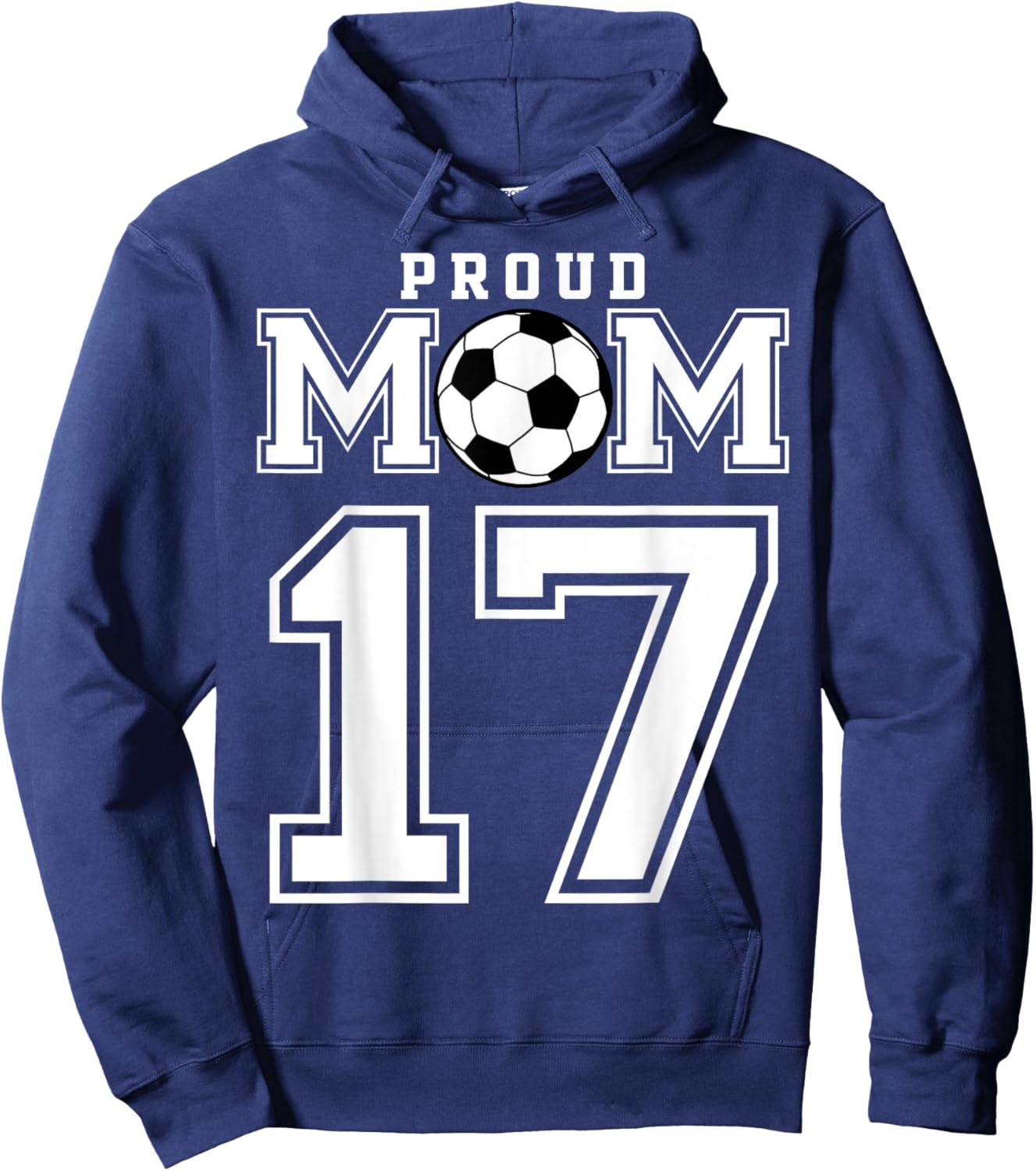 Number 17 Custom Proud Soccer Futbol Mom Personalized Women Hoodie - Hoodie | Navy