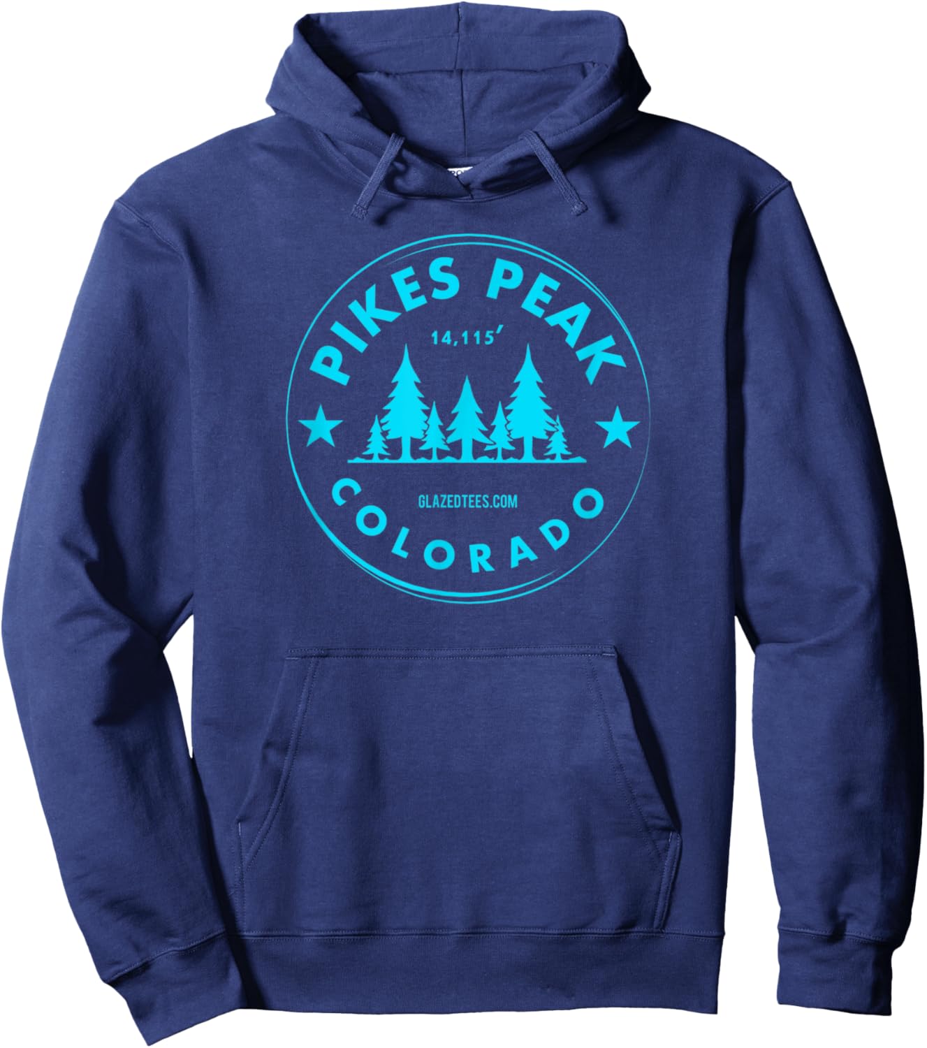 Pikes Peak Colorado – Mountain Forest CO Bluebird Day Hoodie - Hoodie | Navy