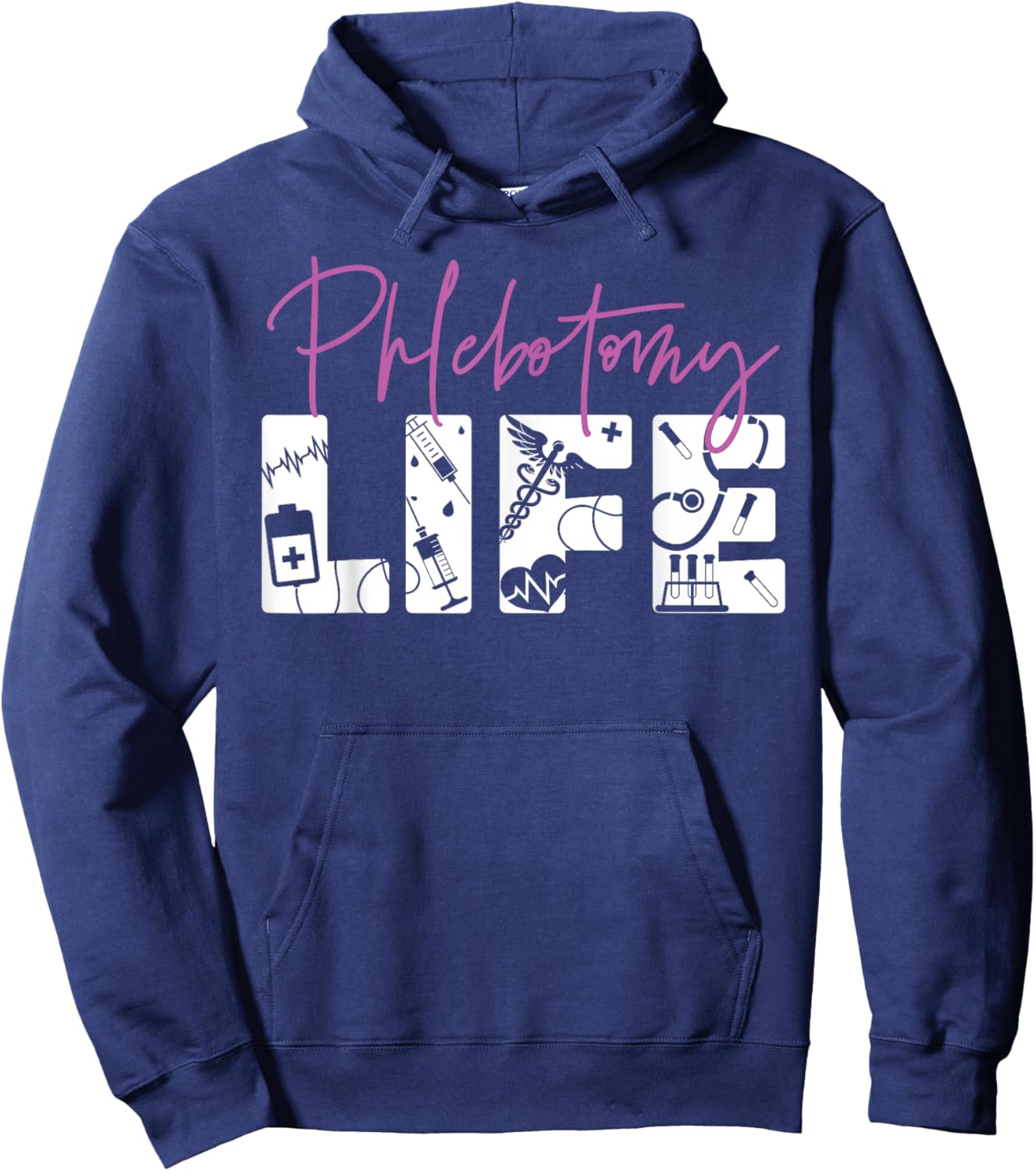 Phlebotomist Tech Technician Hoodie - Hoodie | Navy