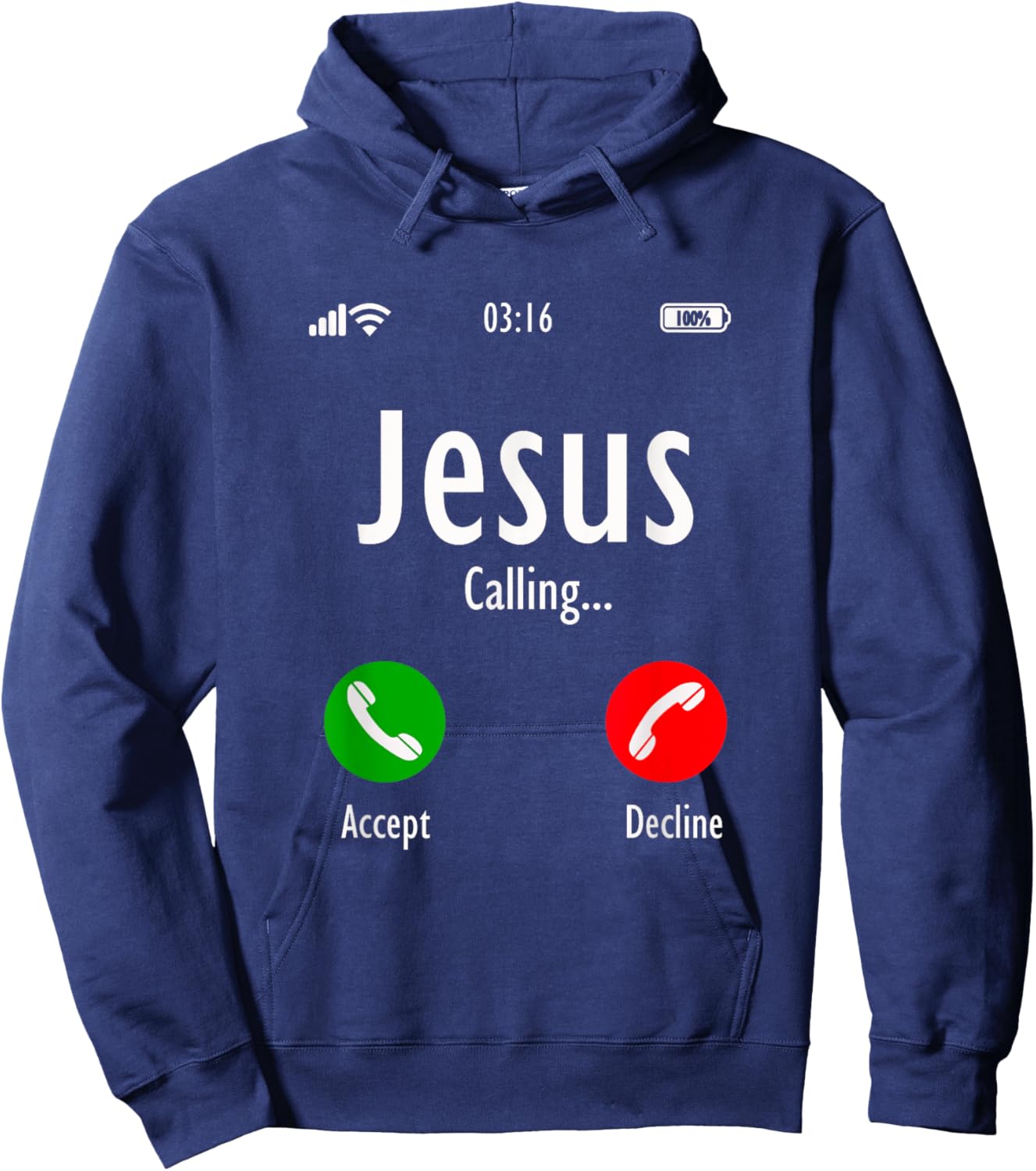 Jesus calls, Christian T Hoodie - Hoodie | Navy