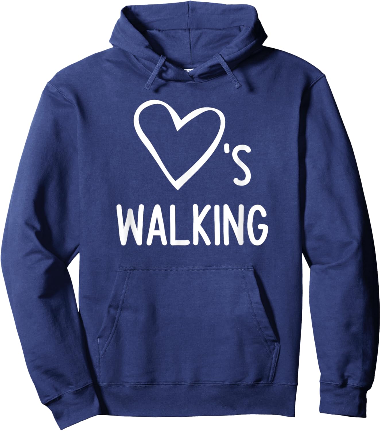 Heart's (Loves) Walking, Walker Sayings Hoodie - Hoodie | Navy