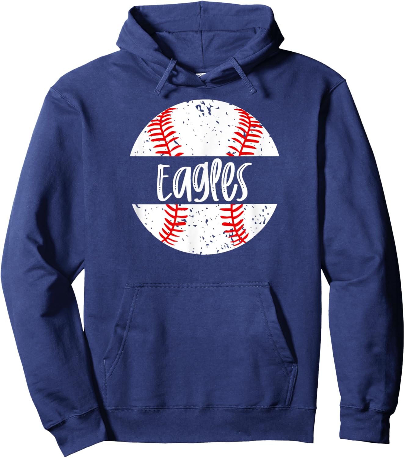 Eagles Baseball Team Mascot School Spirit Game Day Hoodie - Hoodie | Navy