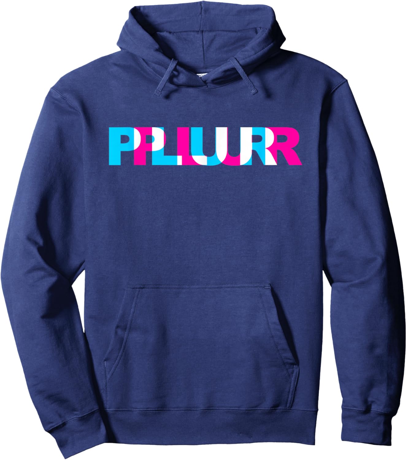 PLUR - EDM Rave Optical Illusion Glitch Dance Music Festival Hoodie - Hoodie | Navy