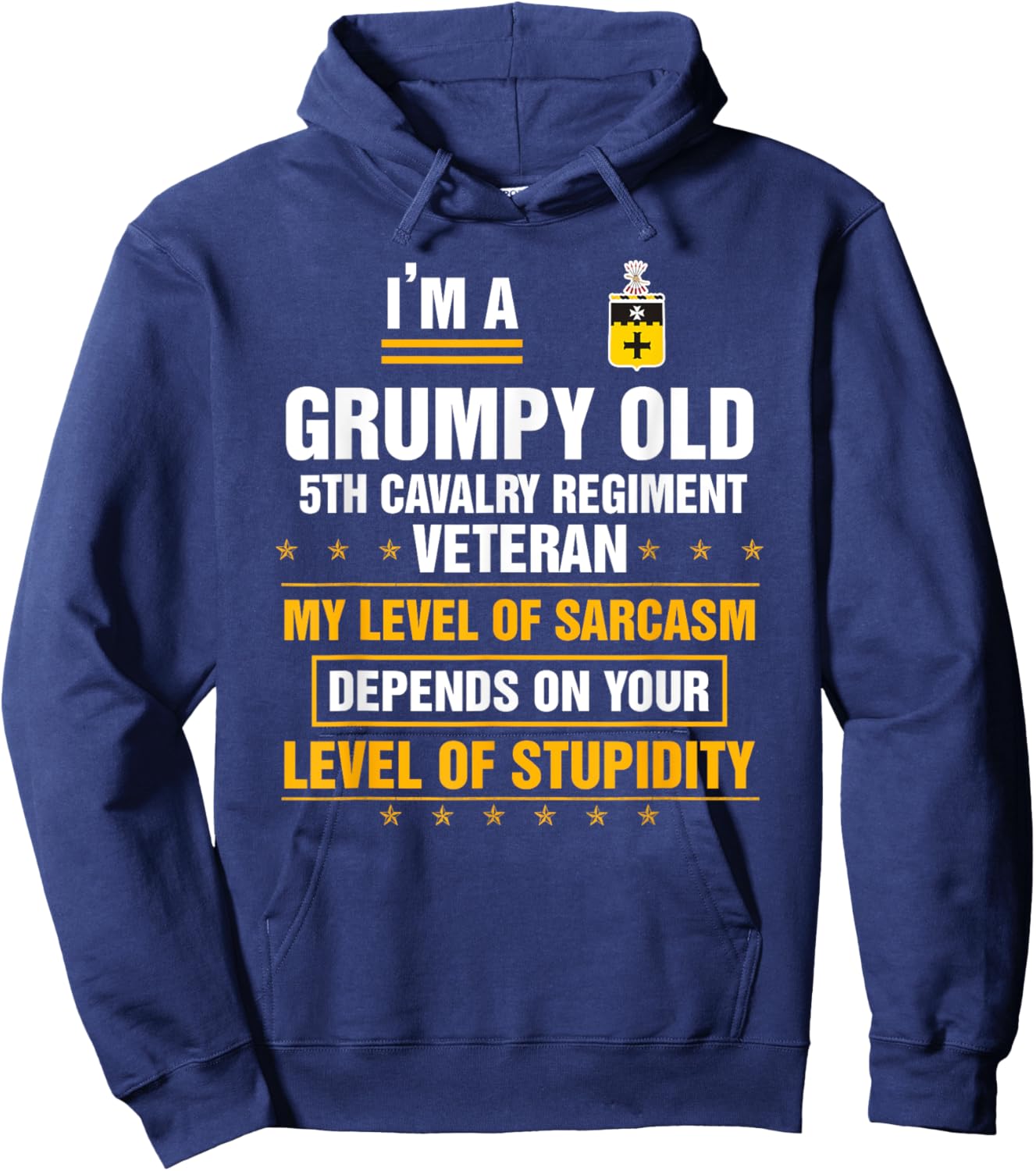 Grumpy Old 5th Cavalry Regiment Veteran Soldier Funny Xmas Hoodie - Hoodie | Navy