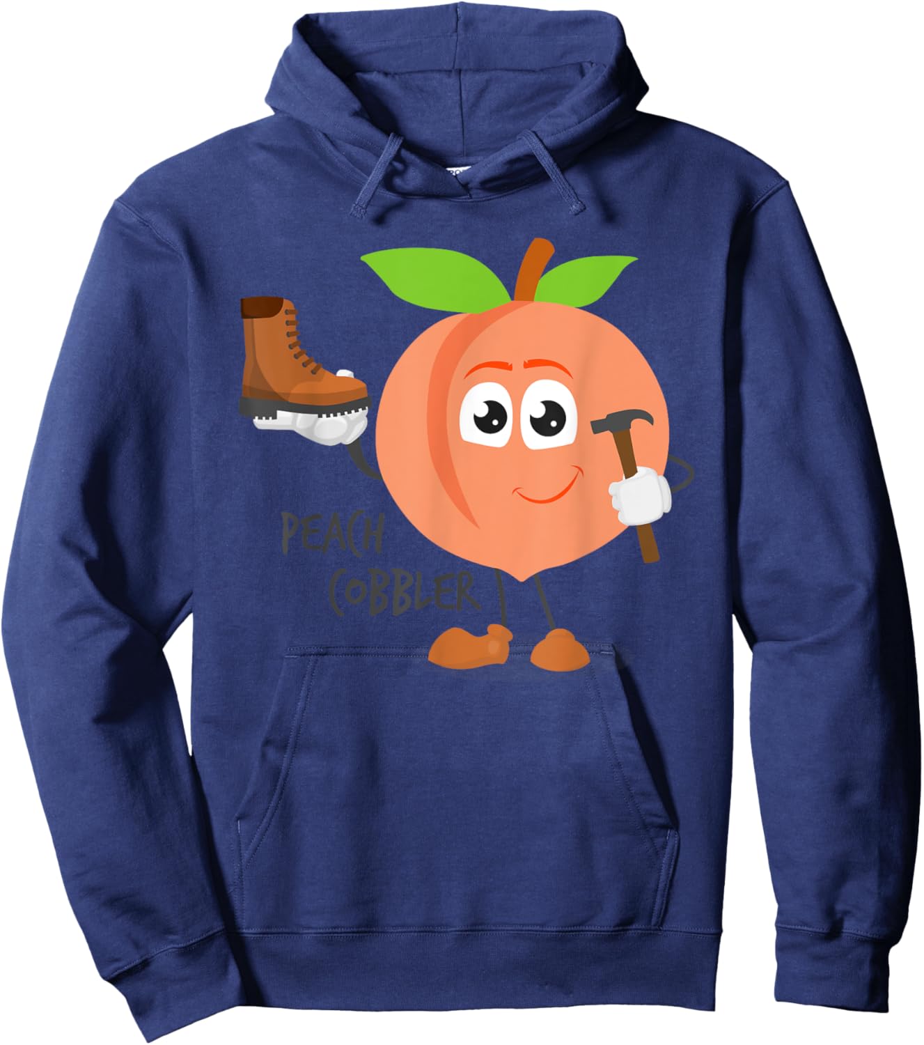 Funny Peach Cobbler - Dessert Shoe Repair Hoodie - Hoodie | Navy