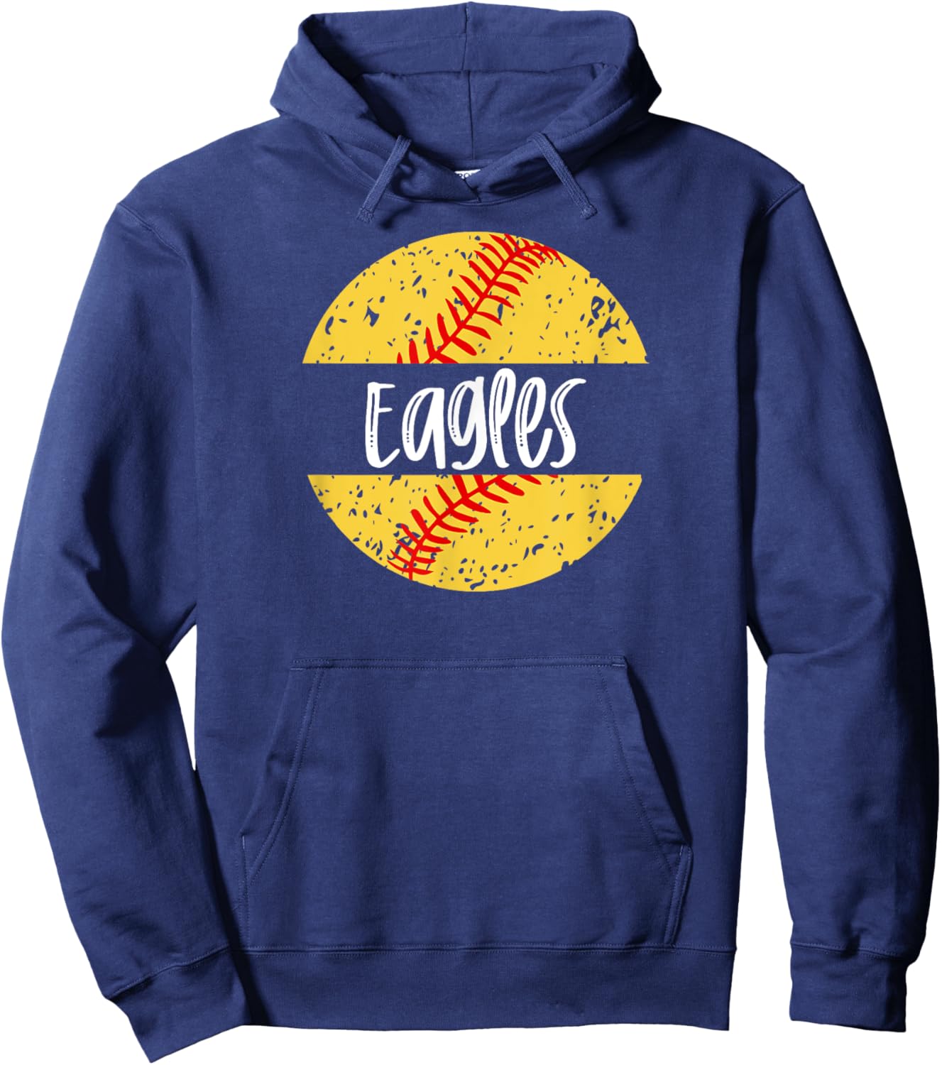Eagles Softball Team Mascot School Spirit Game Day Hoodie - Hoodie | Navy