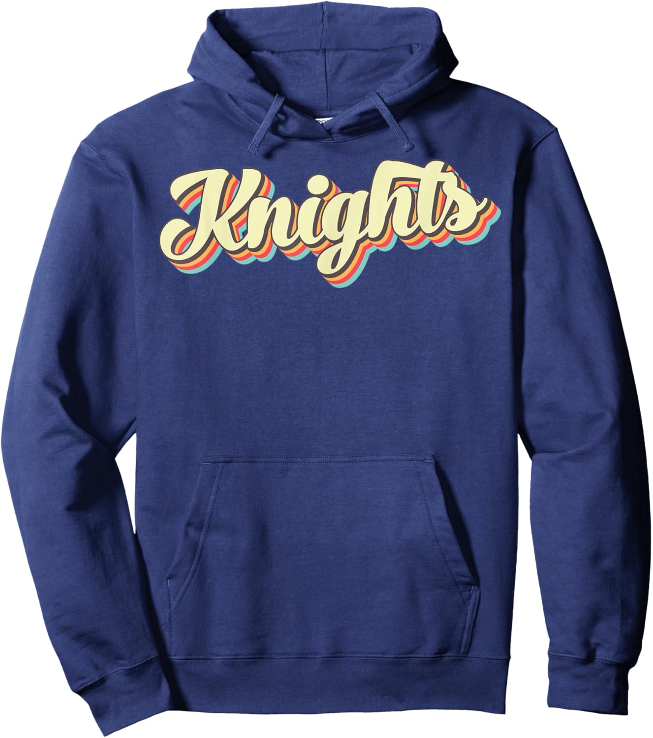 Knights Retro Art Baseball Font Vintage Hoodie - Hoodie | Navy