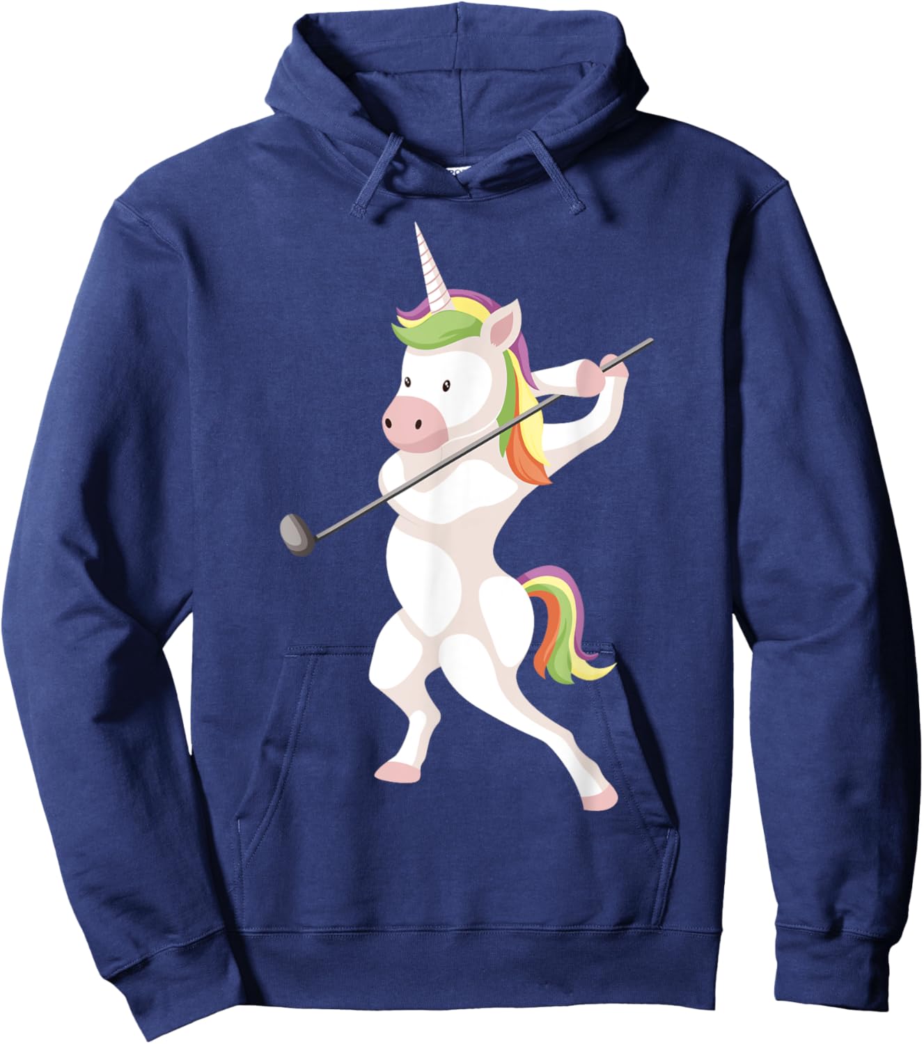 Funny Unicorn Playing Golf Unicorn Golfing Unicorn Golf Hoodie - Hoodie | Navy