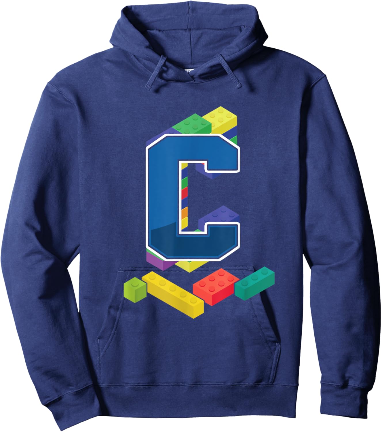 Letter C Master Builder Alphabet Last Name Building Blocks Hoodie - Hoodie | Navy