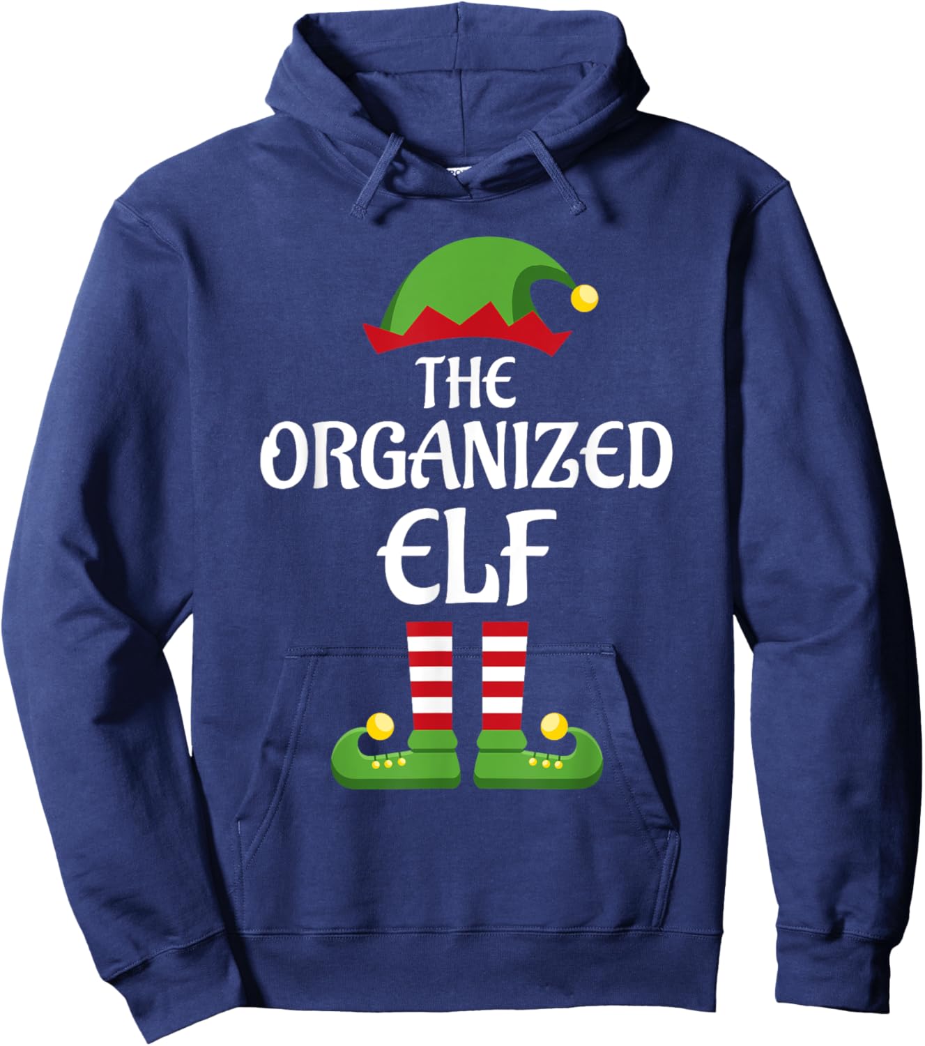 Organized Elf Family Matching Group Christmas Hoodie - Hoodie | Navy
