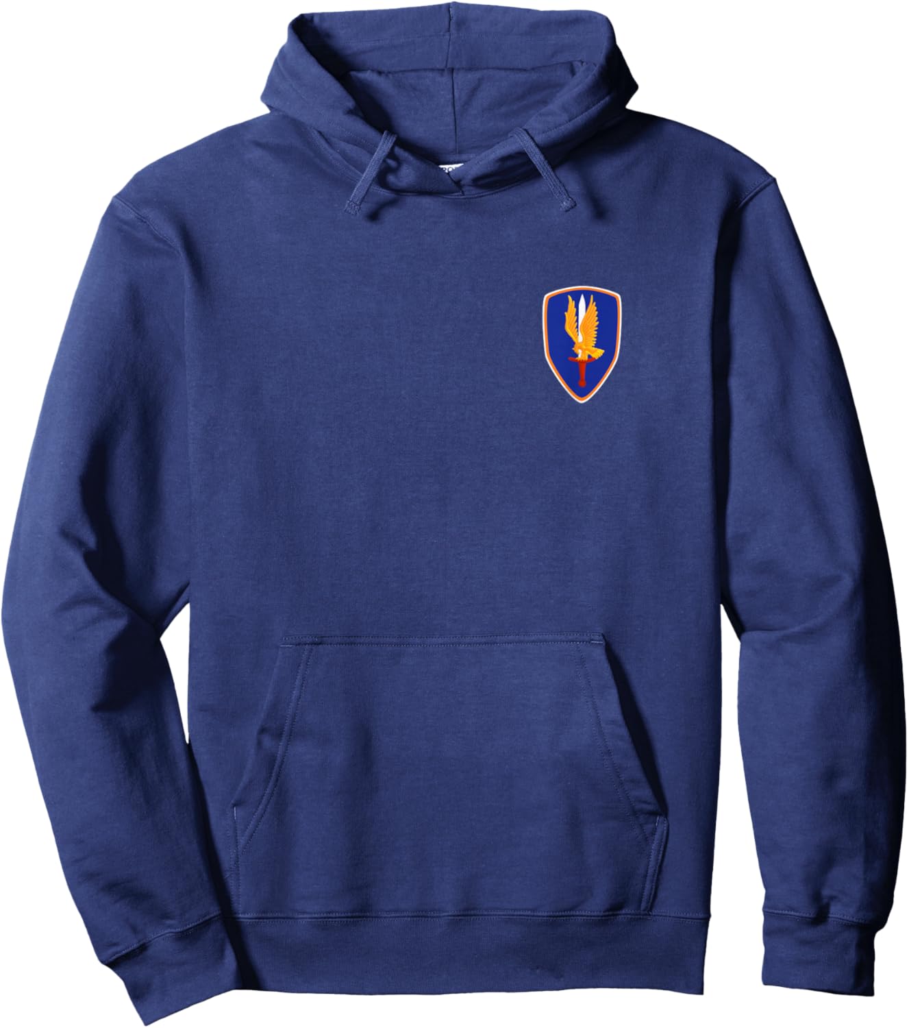 1st Aviation Brigade Veteran Patch Golden Hawks Pocket Xmas Hoodie - Hoodie | Navy