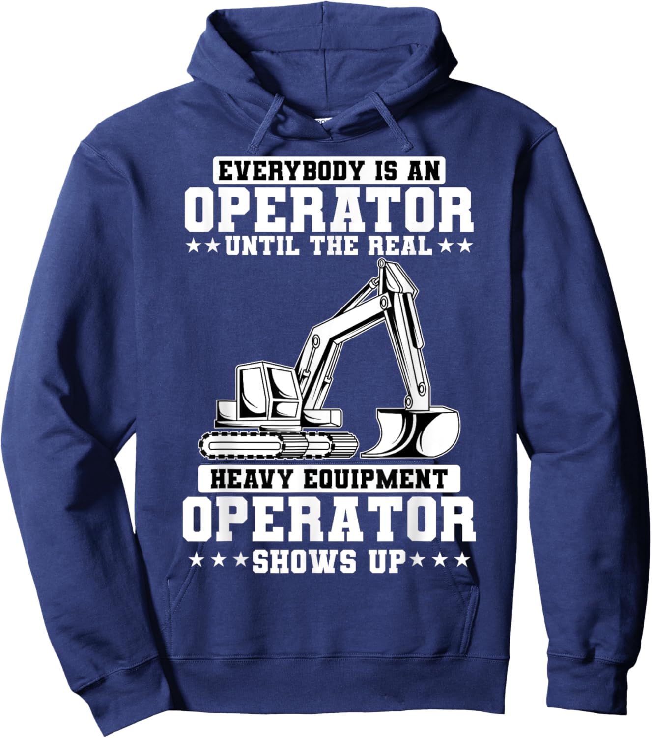 Construction Worker Excavator Heavy Equipment Operator Hoodie - Hoodie | Navy