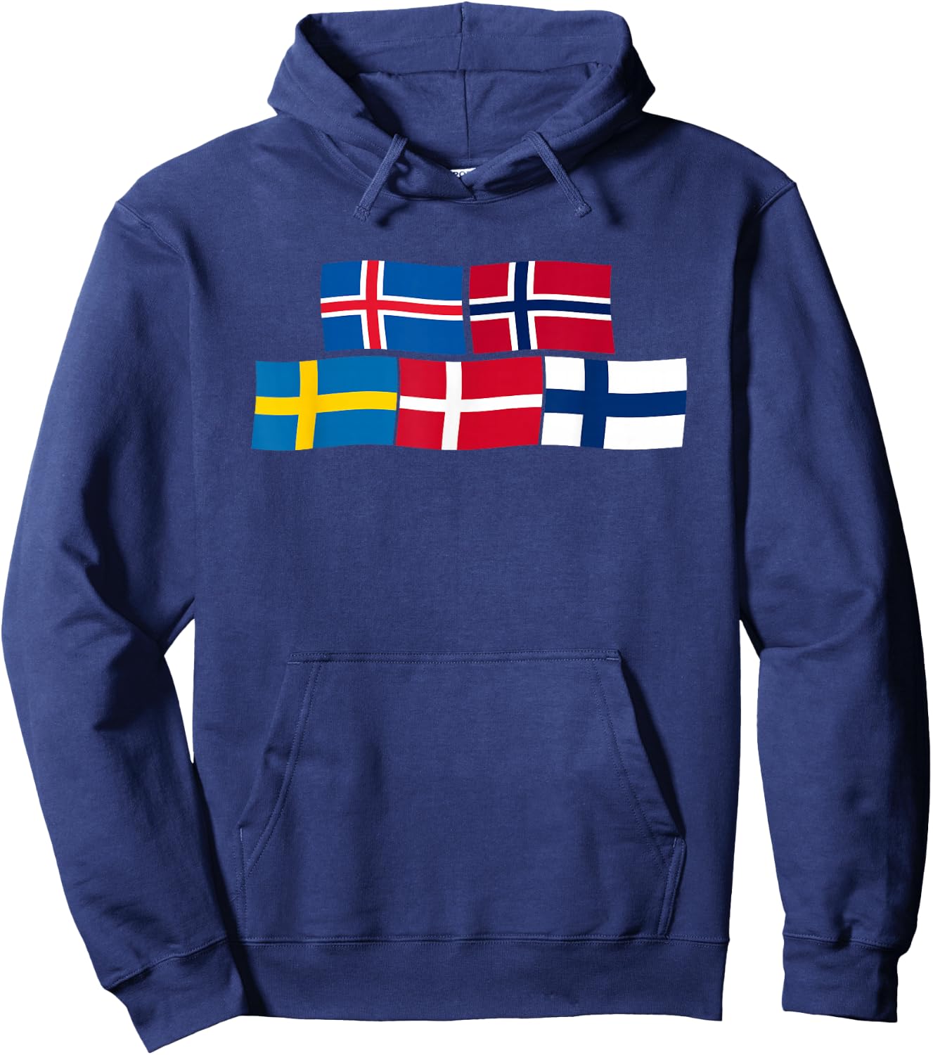 Scandinavian Flags, Nordic Countries Hoodie - Hoodie | Navy