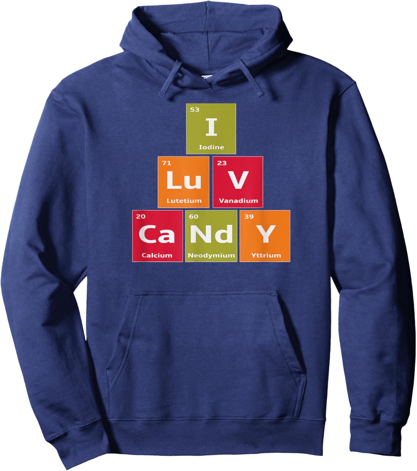 Periodic Elements of Candy Halloween Science Costume Hoodie - Hoodie | Navy