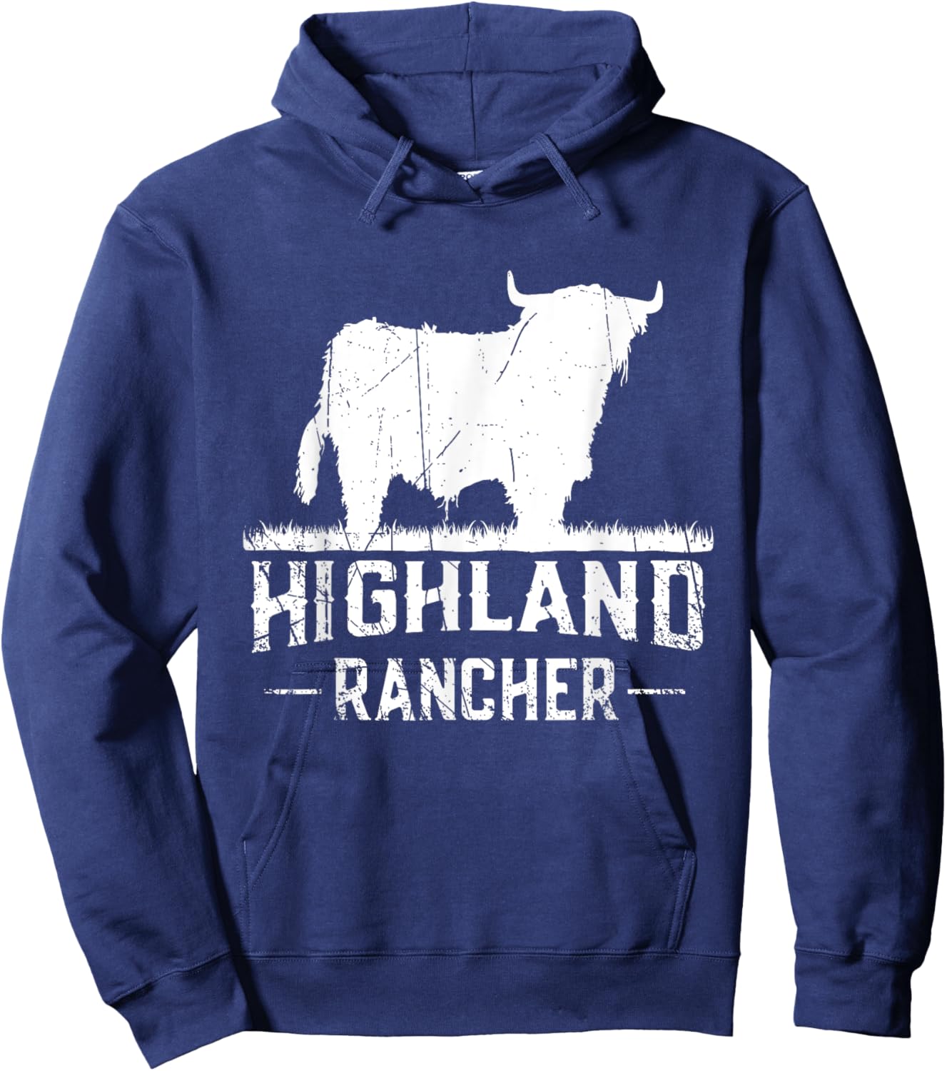 Highland Rancher - Scottish Highland Cow For Cattle Farmer Hoodie - Hoodie | Navy