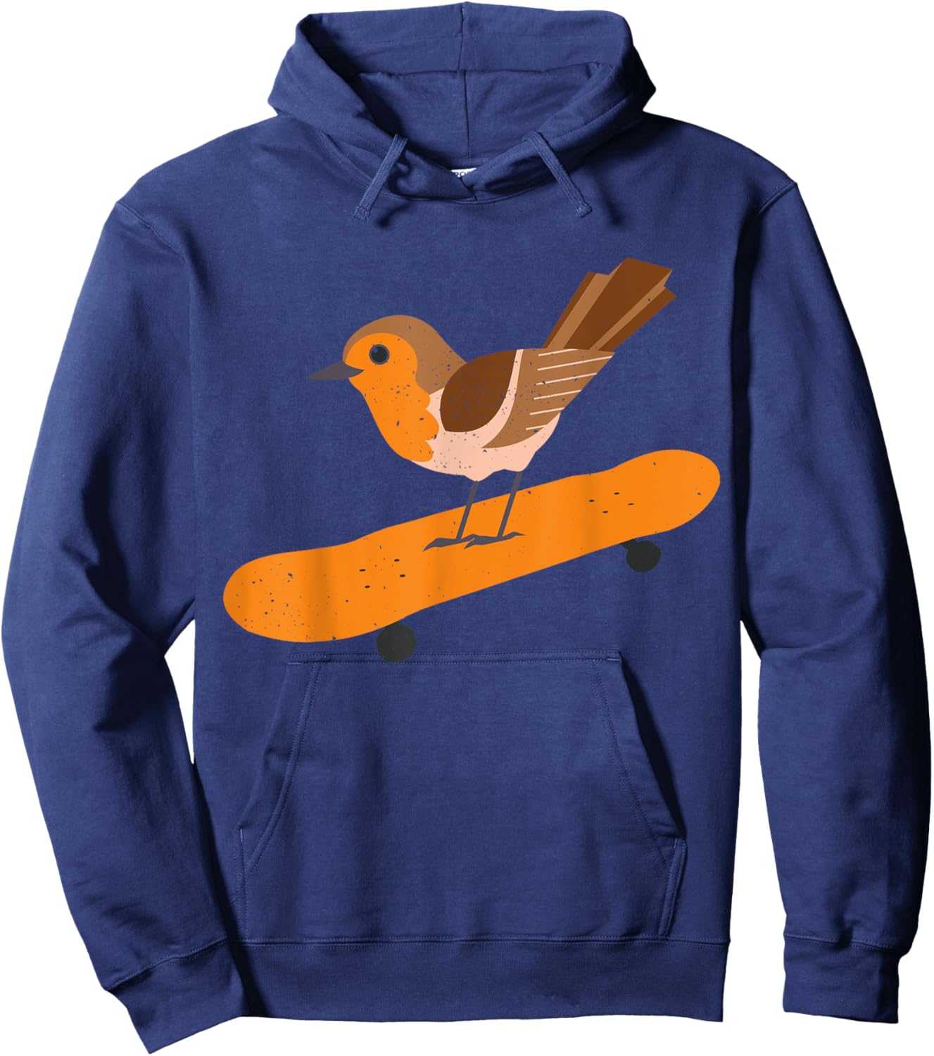 Skating robin bird skateboard ornithologist gift Hoodie - Hoodie | Navy